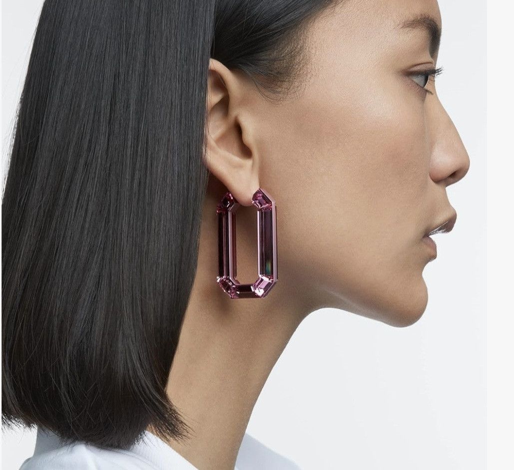 Swarovski Swarovski Pink Lucent Hoop Earrings In Box Size ONE SIZE - 2 Thumbnail