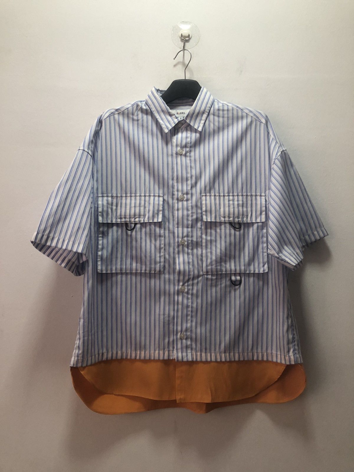 Beams Plus BEAMS Shirt Striped Double Pocket Tape Patch Rayon Size US L / EU 52-54 / 3 - 1 Thumbnail