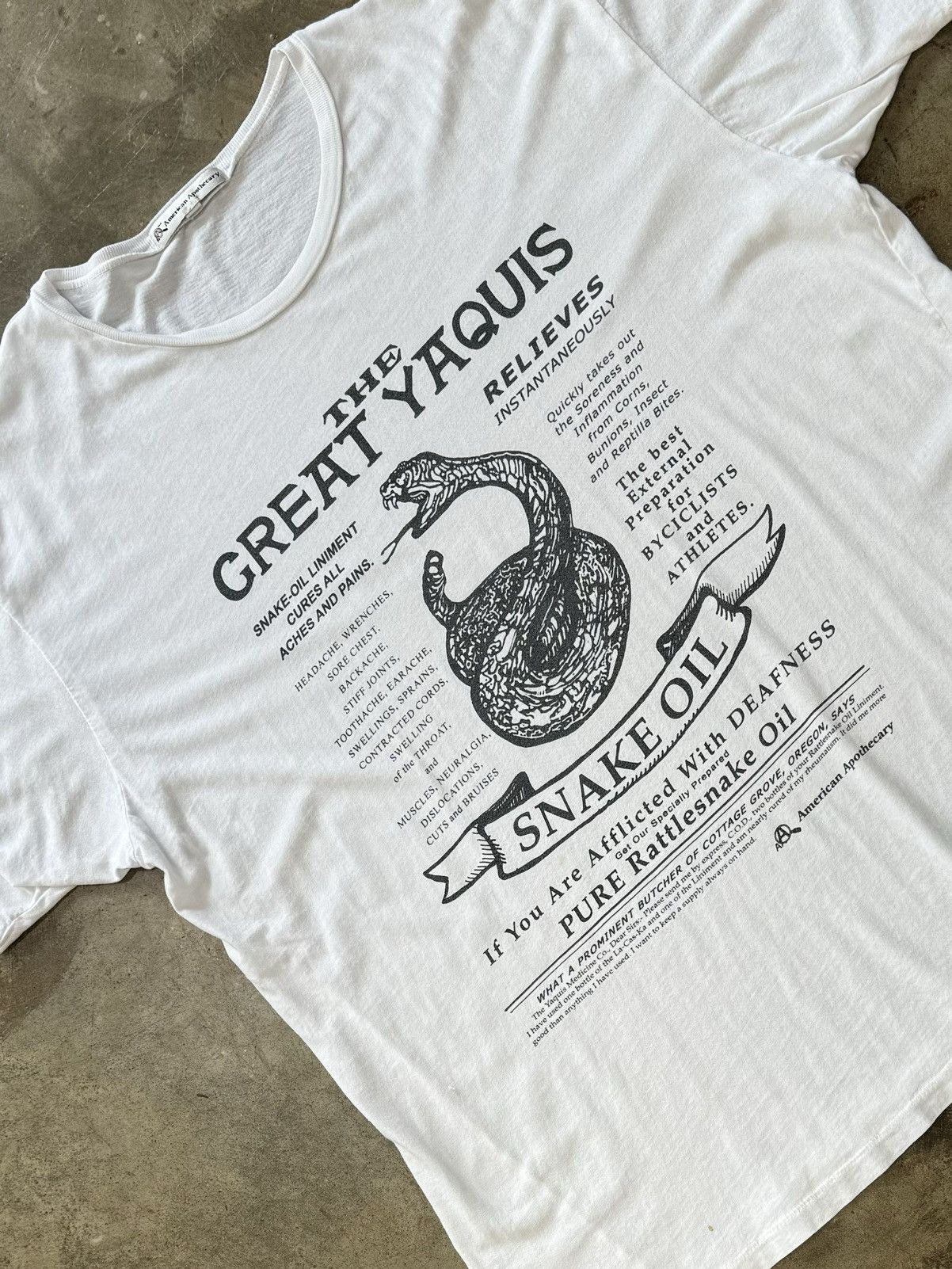 Vintage Vintage The Great Yaquis Rattlesnake Oil Tee XXL Size US XXL / EU 58 / 5 - 1 Thumbnail