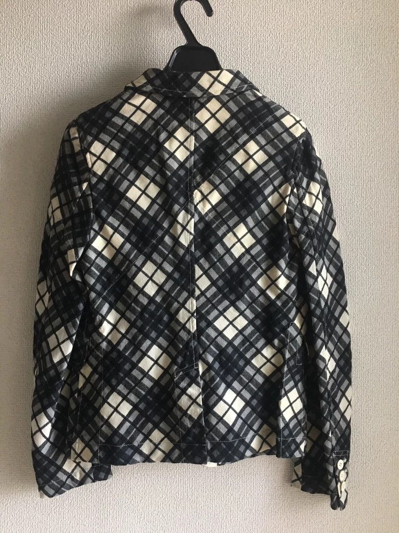 Comme des Garcons Comme Des Garcons Retro checked cream wool blazer Size XS / US 0-2 / IT 36-38 - 2 Thumbnail