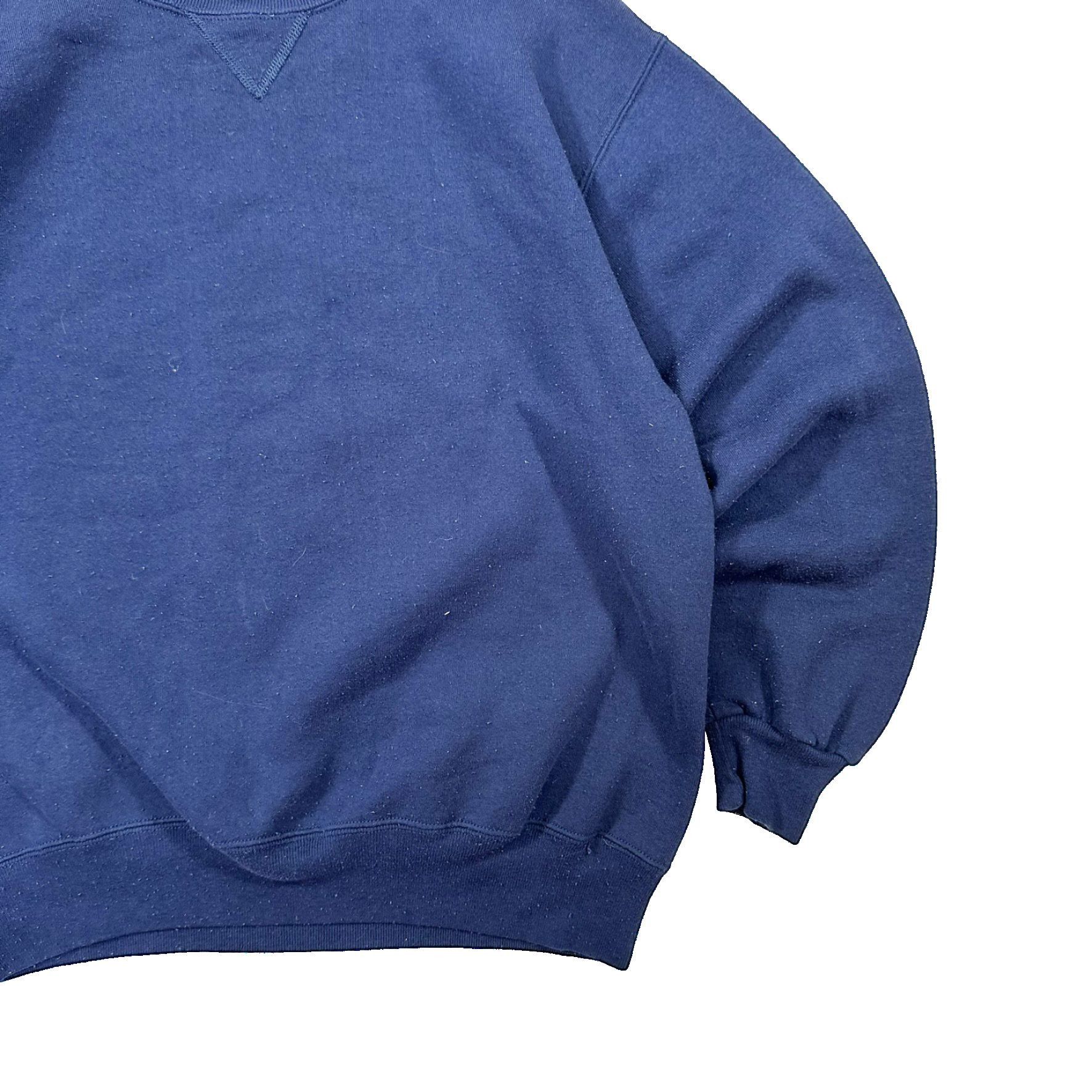 Vintage Vintage 00s Blank Blue Russell Athletic Crewneck Sweater Size US L / EU 52-54 / 3 - 3 Thumbnail