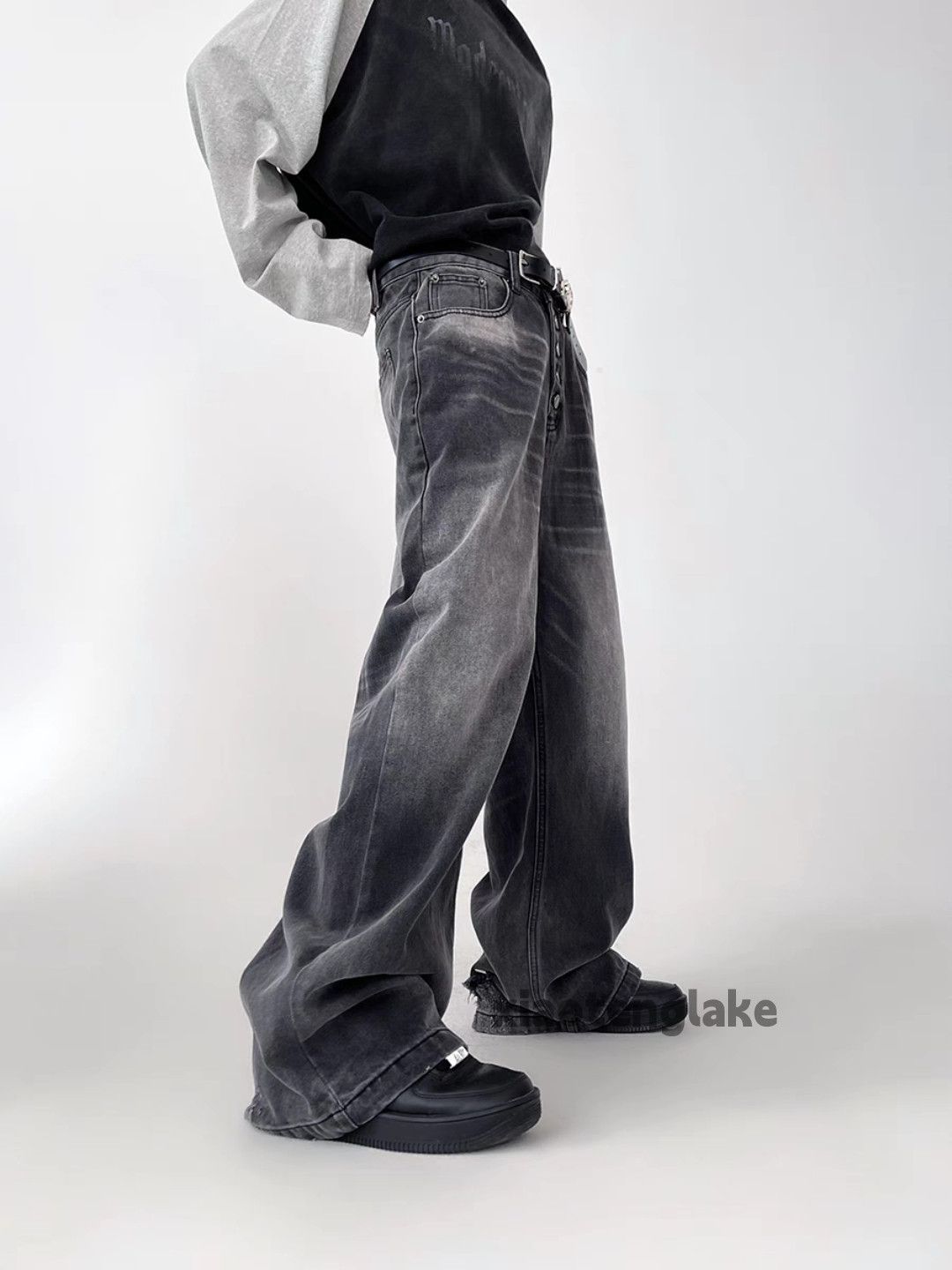 Jean × Vintage washed faded cleanfit loose baggy skate hiphop jeans Size US 32 / EU 48 - 6 Thumbnail