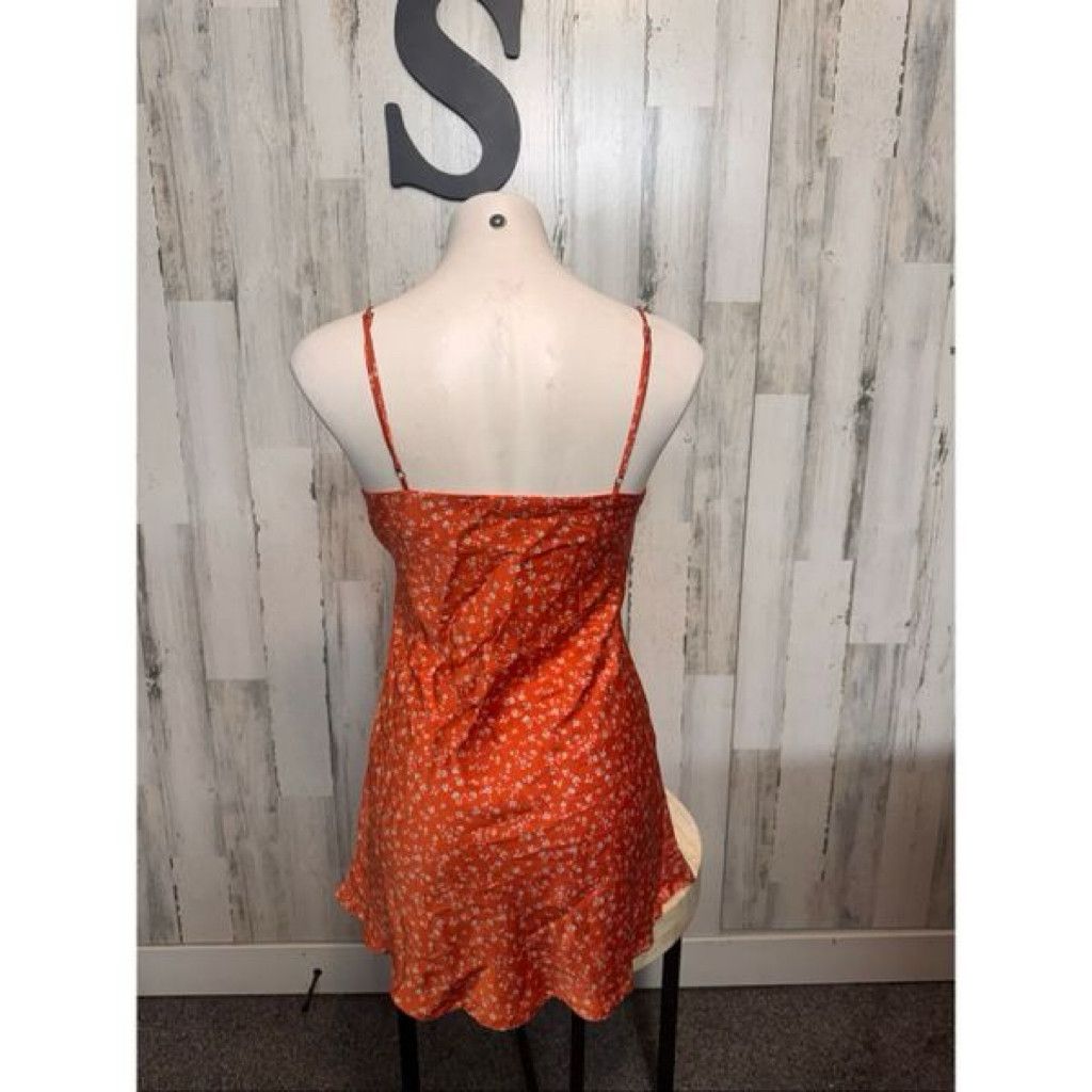 rue21 Forever 21 Orange Floral Dress Small Dress Spaghetti Strap Size S / US 4 / IT 40 - 2 Thumbnail