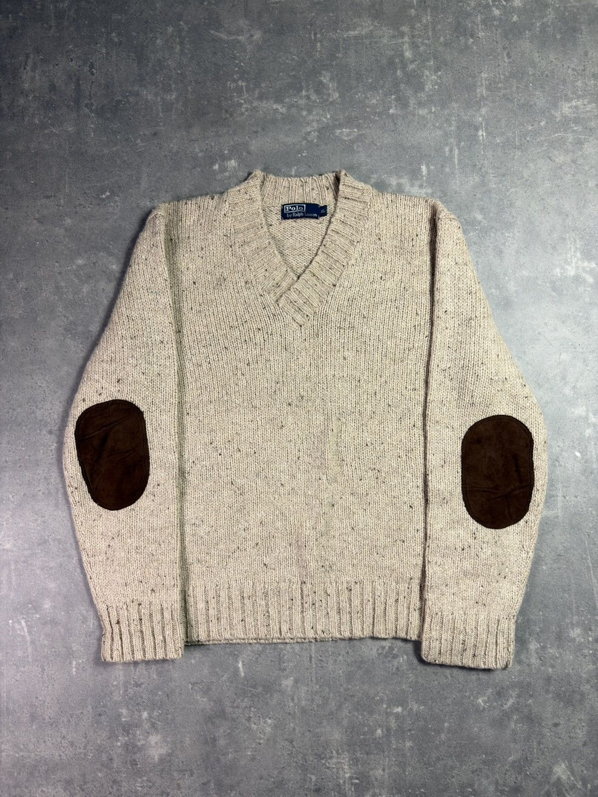 Polo Ralph Lauren Polo Ralph Lauren Wool Alpaca Oatmeal Elbow Patches Knit XL Size US XL / EU 56 / 4 - 1 Thumbnail