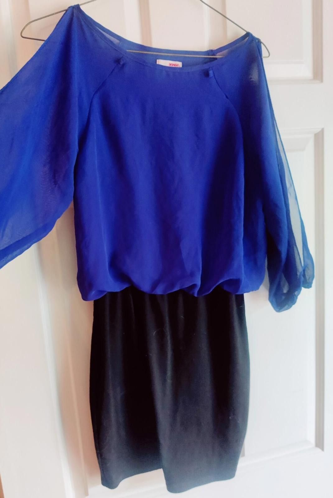 Bonobos BONGO Dress Blue Black Split Sleeves Short Size Juniors S Sm Size S / US 4 / IT 40 - 2 Thumbnail