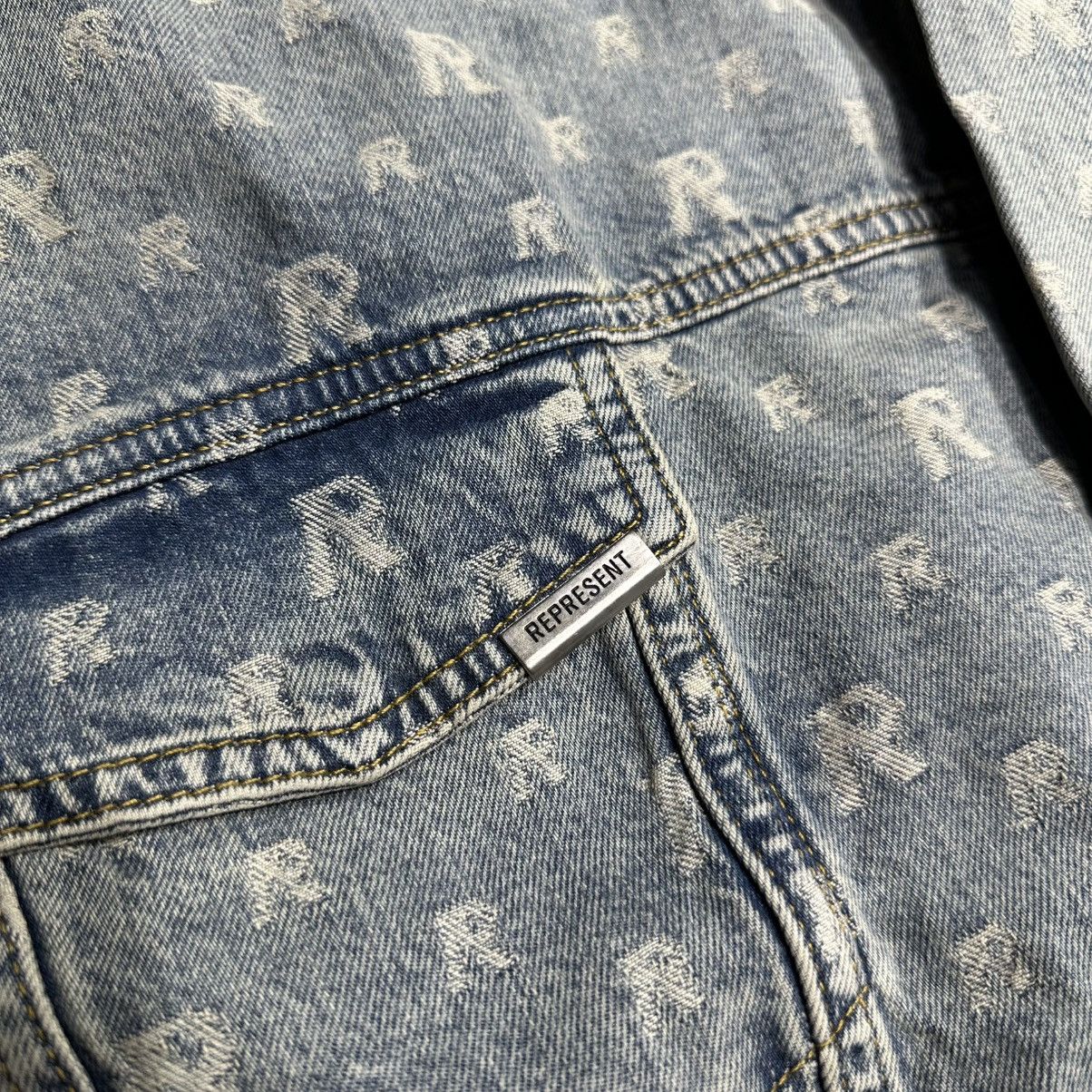 Represent Clo. Represent R4 Stone Wash Monogram Denim Jacket Size US XL / EU 56 / 4 - 2 Thumbnail