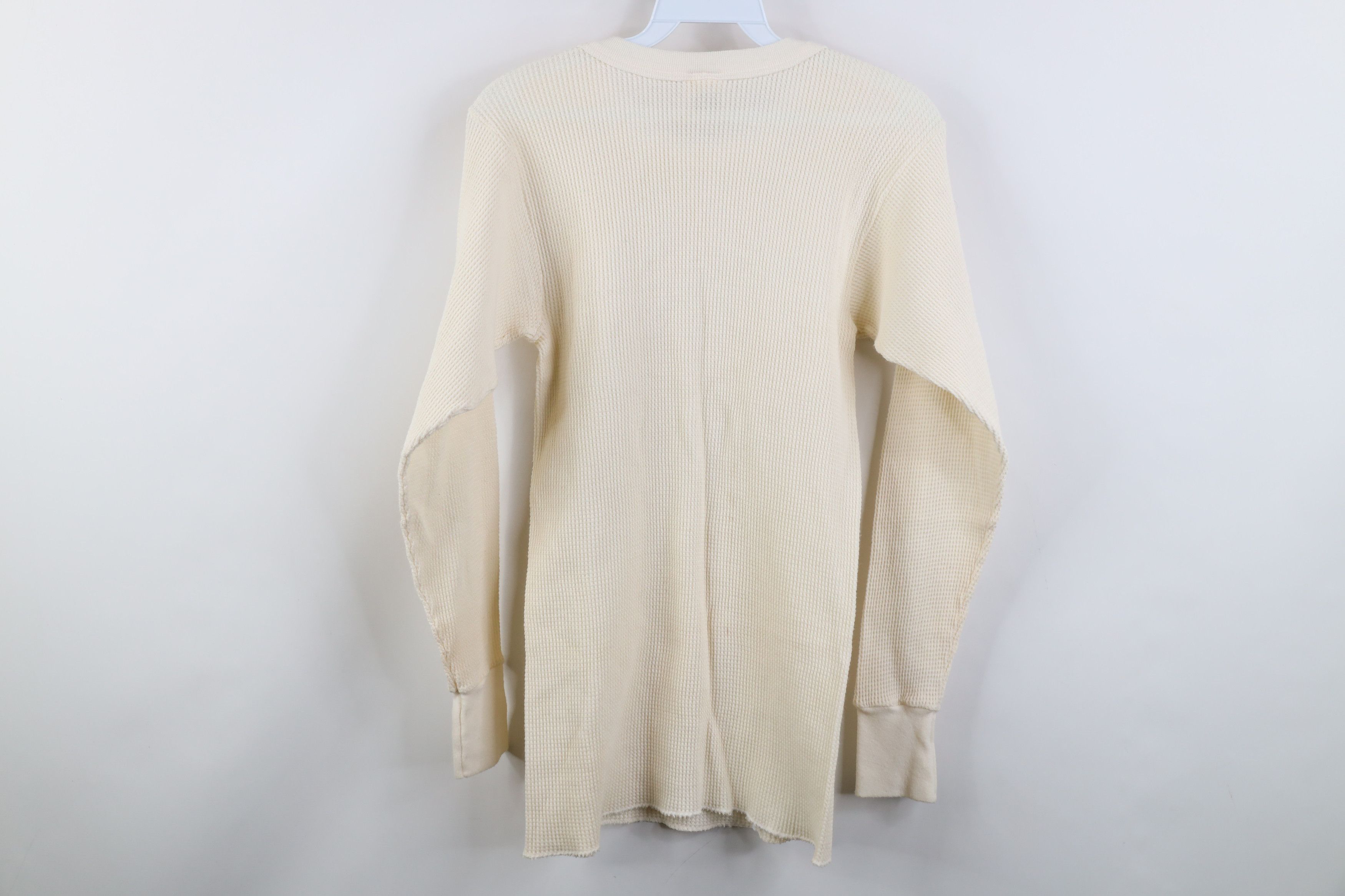 Vintage Vintage 70s Streetwear Thermal Waffle Knit T-Shirt Cream USA Size US M / EU 48-50 / 2 - 10 Thumbnail