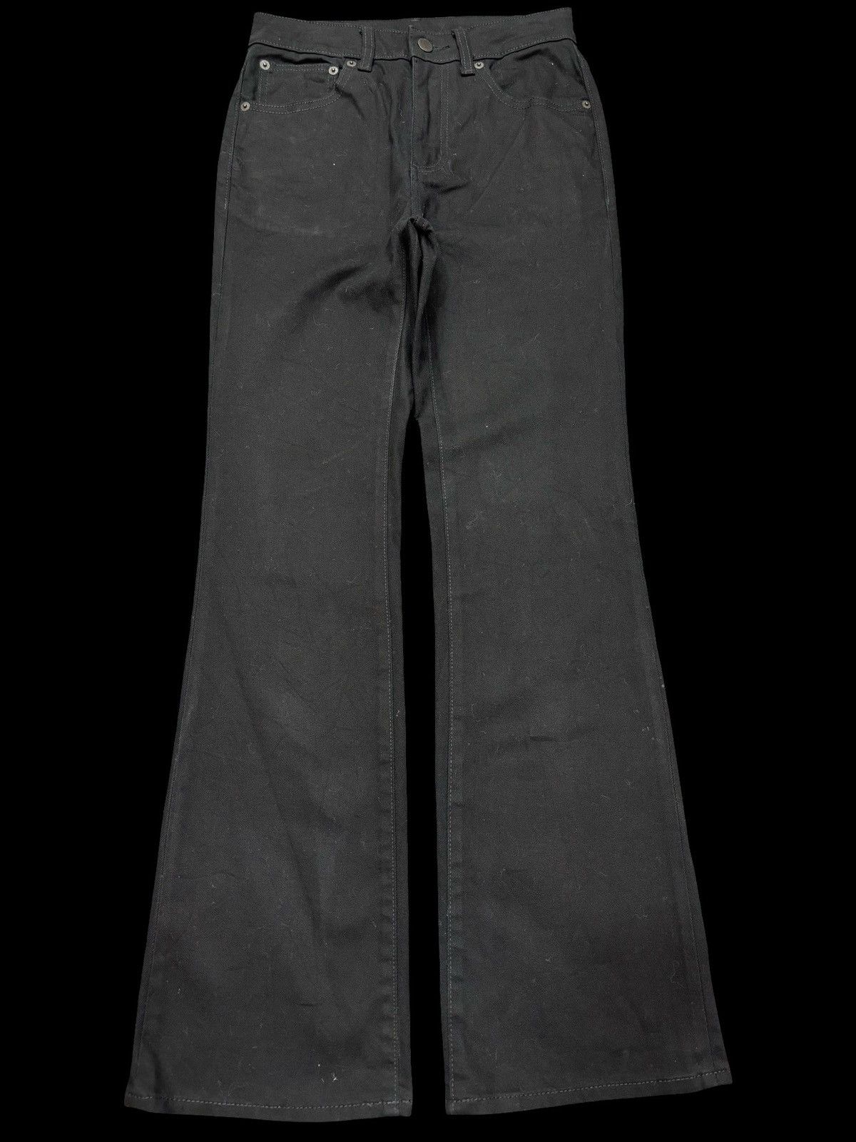 GU 💥Flare💥Japanese Brand GU Superblack Elastic Denim F693 Size US 26 / EU 42 - 3 Thumbnail