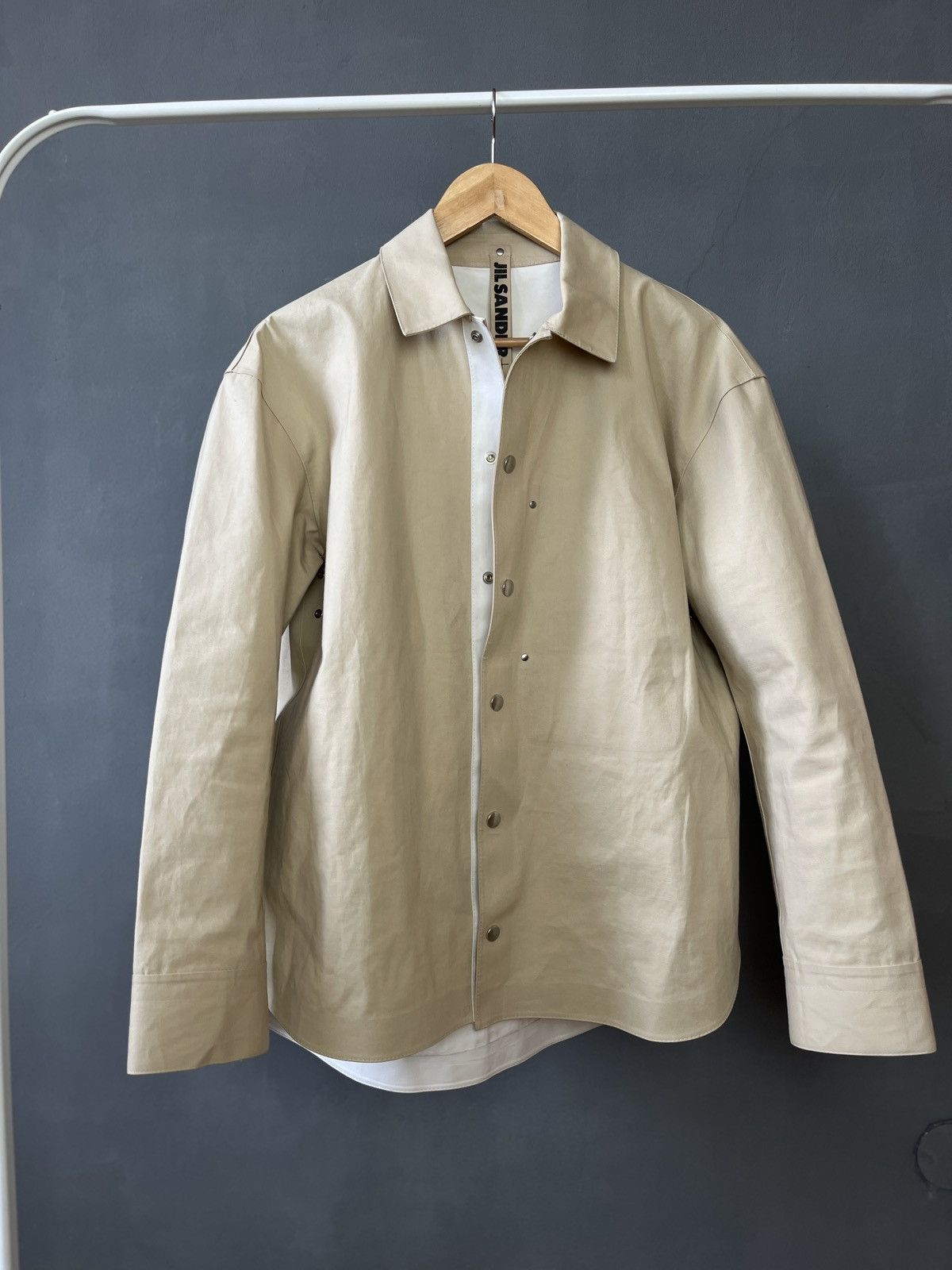 image of Jil Sander x Mackintosh Raincoat Jacket Waterproof in Beige, Men's (Size Small)