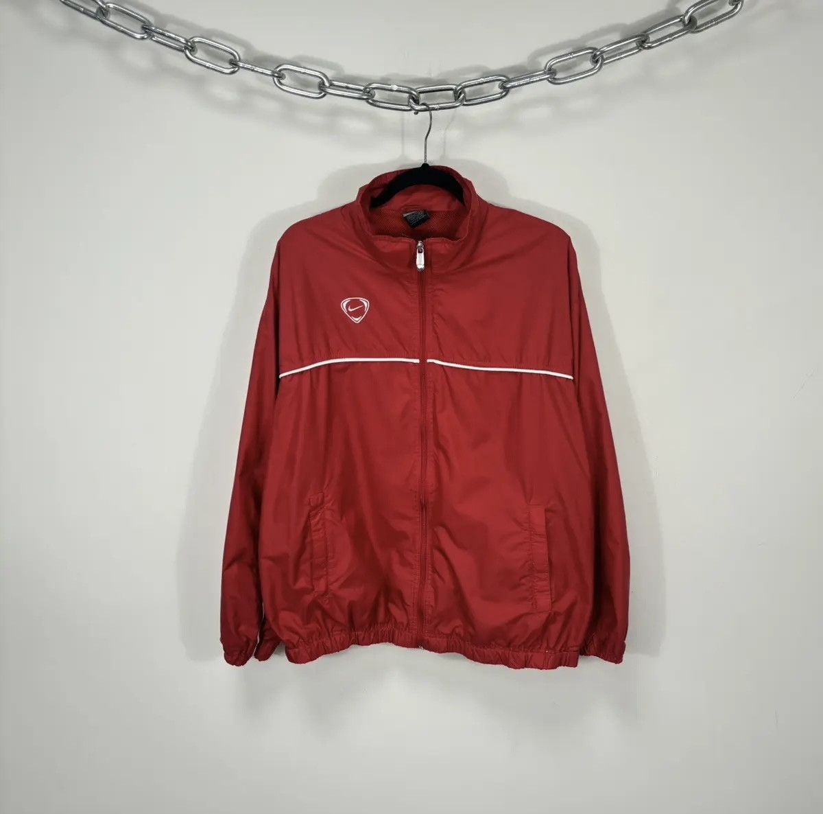 Nike × Vintage Vintage Nike Y2K Full Zip Retro Hype Nylon Track Top Jacket Size US L / EU 52-54 / 3 - 1 Thumbnail