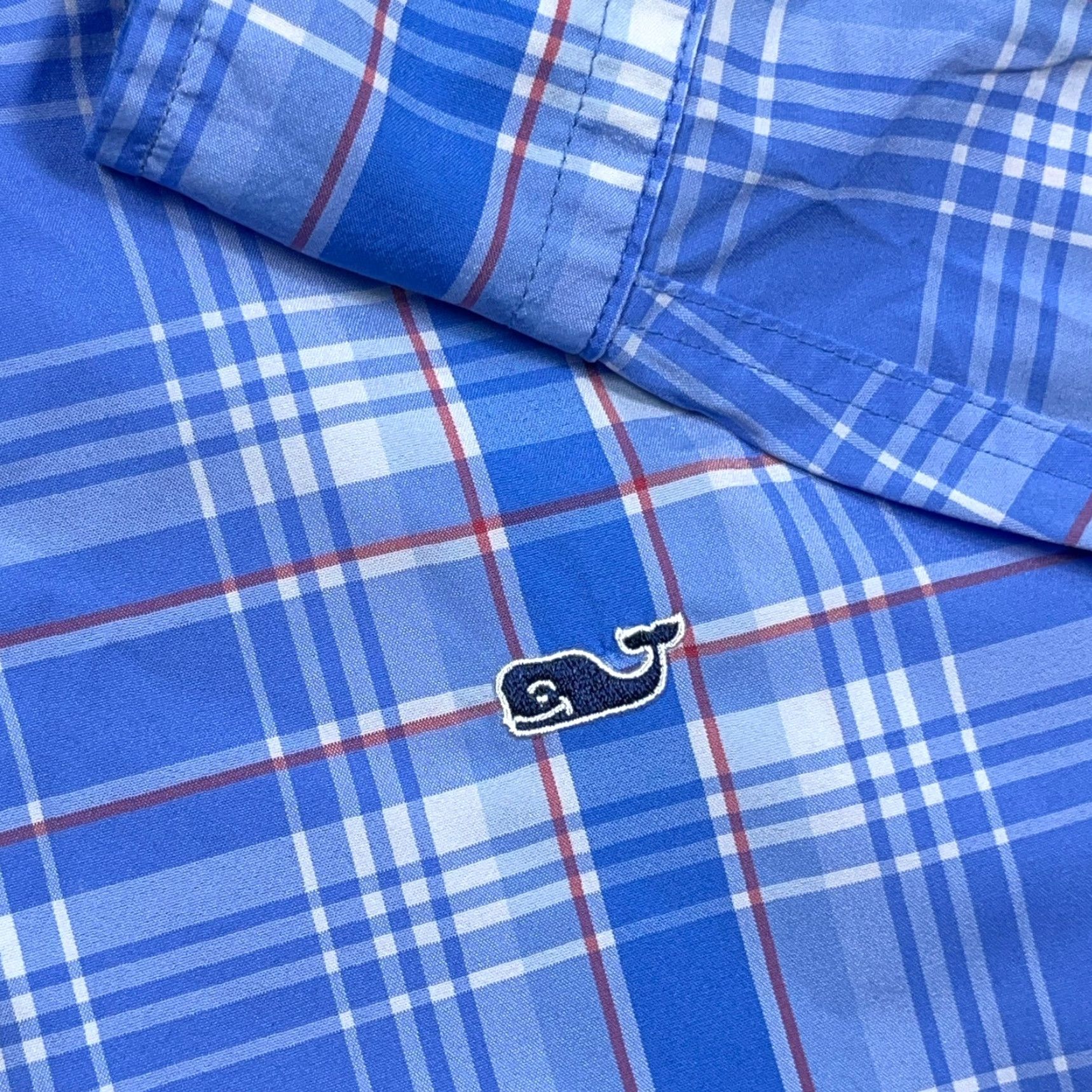 Vineyard Vines Vineyard Vines Shirt Men XL Blue Plaid Performance Button Up Nylon Classic Fit Size US XL / EU 56 / 4 - 4 Thumbnail