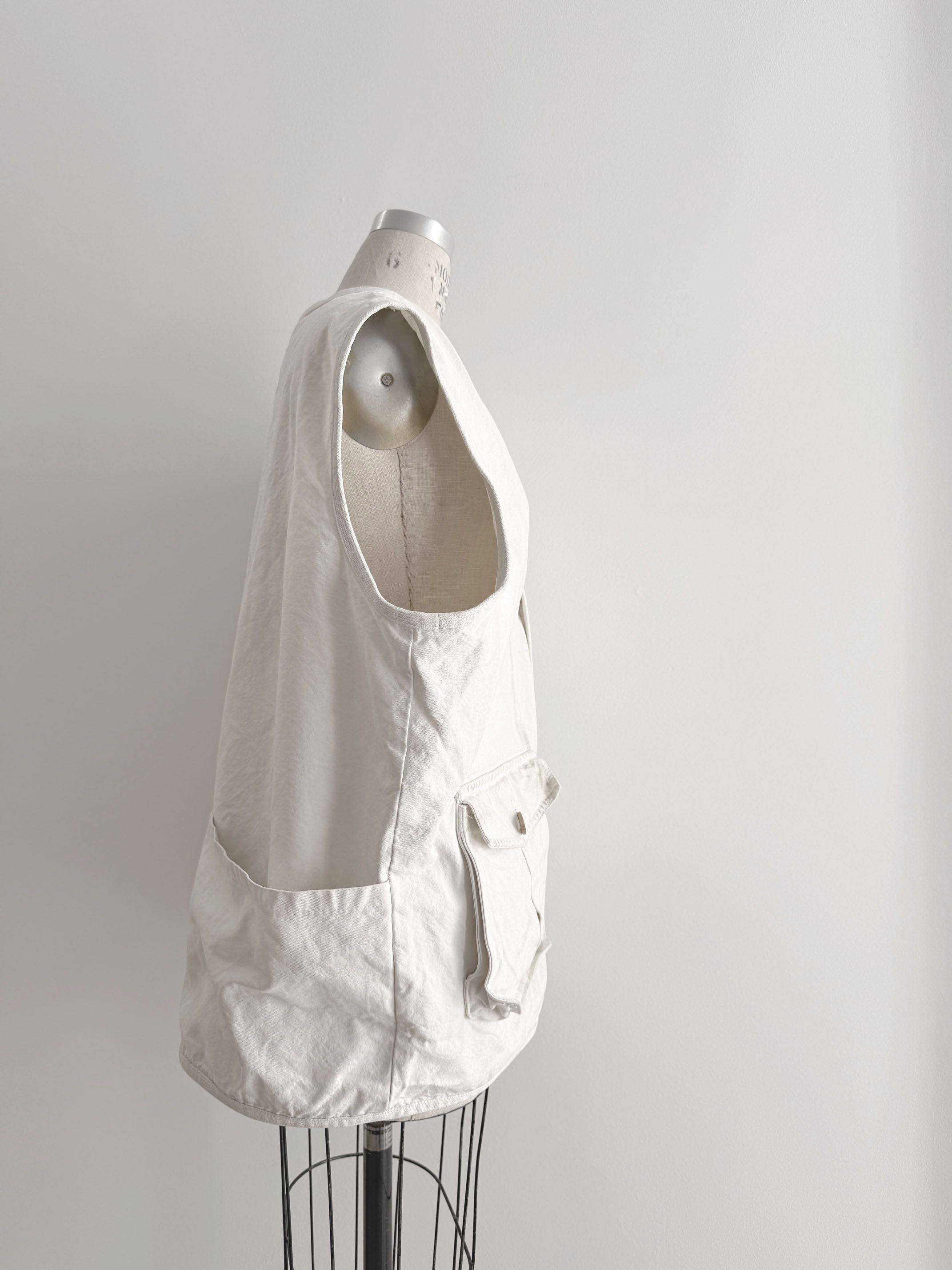 Vintage 80s Vintage The J. Peterman Company white vest Size US XL / EU 56 / 4 - 4 Thumbnail