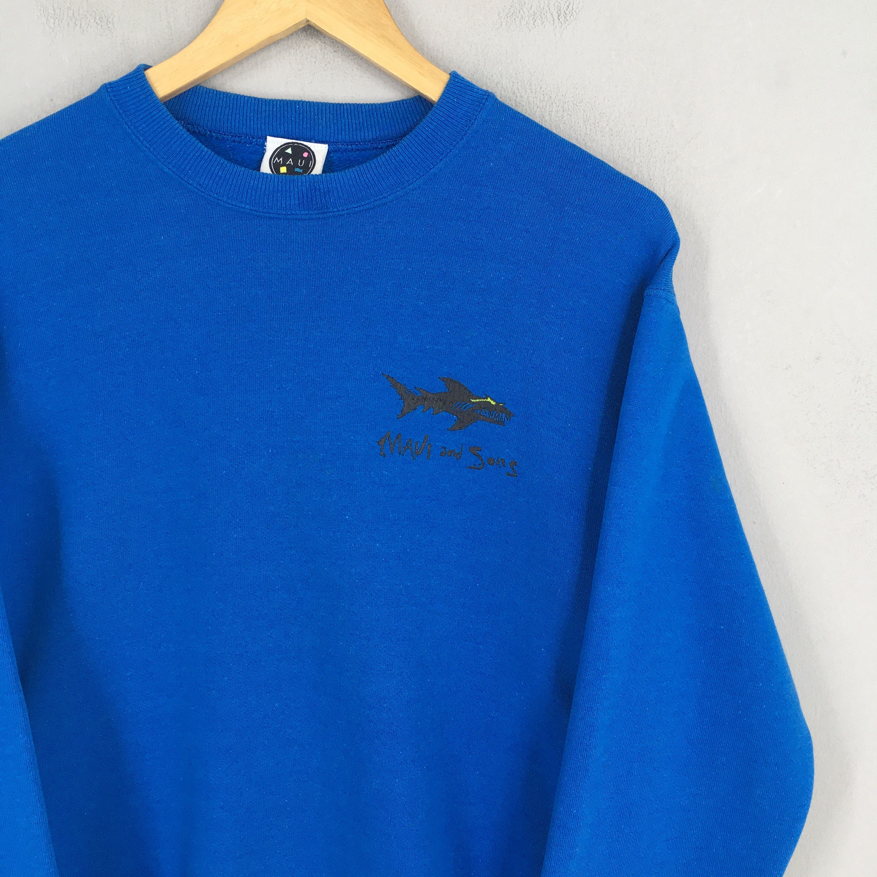 Maui and Sons × Vintage Vintage 90's Maui & Sons Blue Sweatshirt Small Size US S / EU 44-46 / 1 - 2 Thumbnail