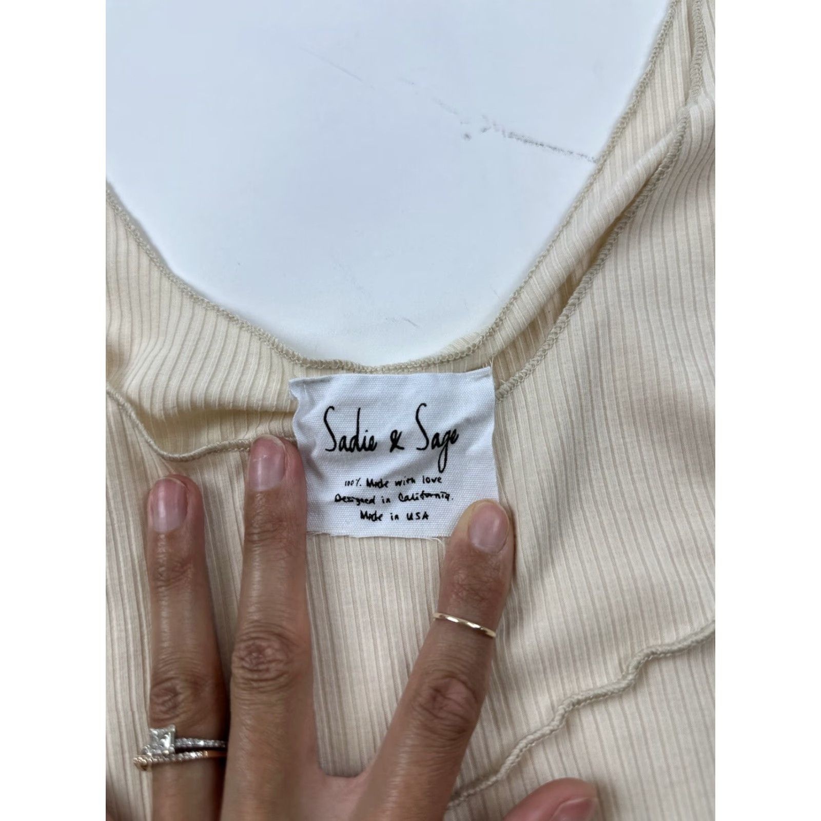 Vintage Sadie & Sage Blouse Women M Ivory Long Sleeve Casual Sleeve Basic Flaw Size M / US 6-8 / IT 42-44 - 3 Thumbnail