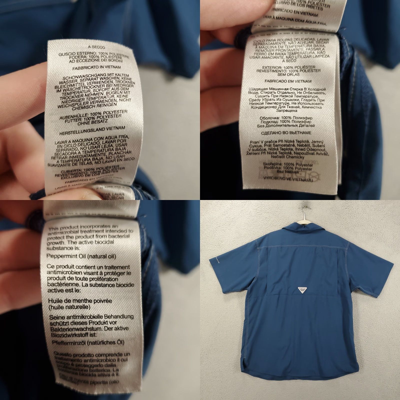 Vintage Columbia PFG Fishing Shirt Mens Large Blue Hidden Button Down Performance Gear Size US L / EU 52-54 / 3 - 8 Thumbnail