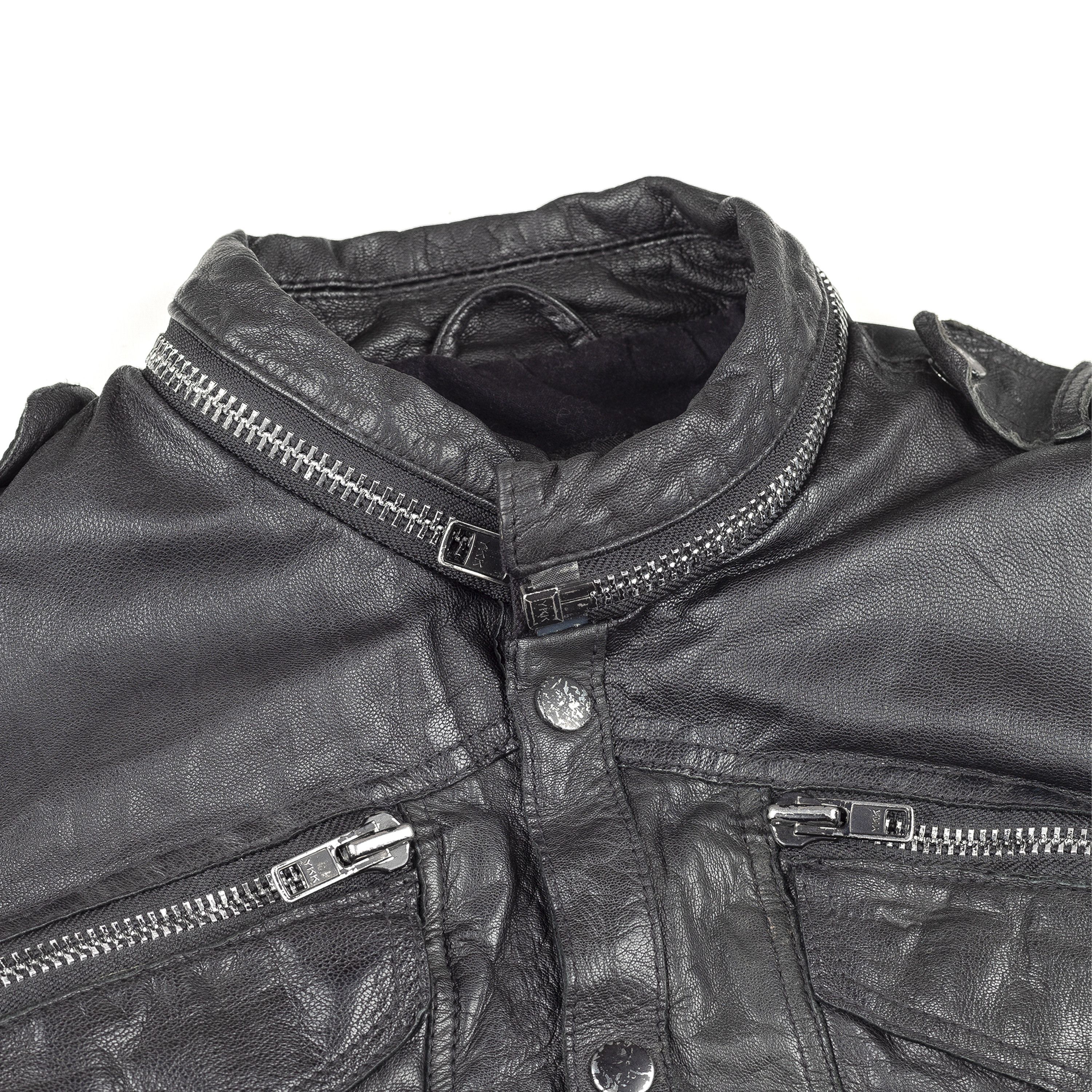 Allsaints ALLSAINTS SPITALFIELDS Black Leather Button Up Jacket (M) Size US M / EU 48-50 / 2 - 3 Thumbnail