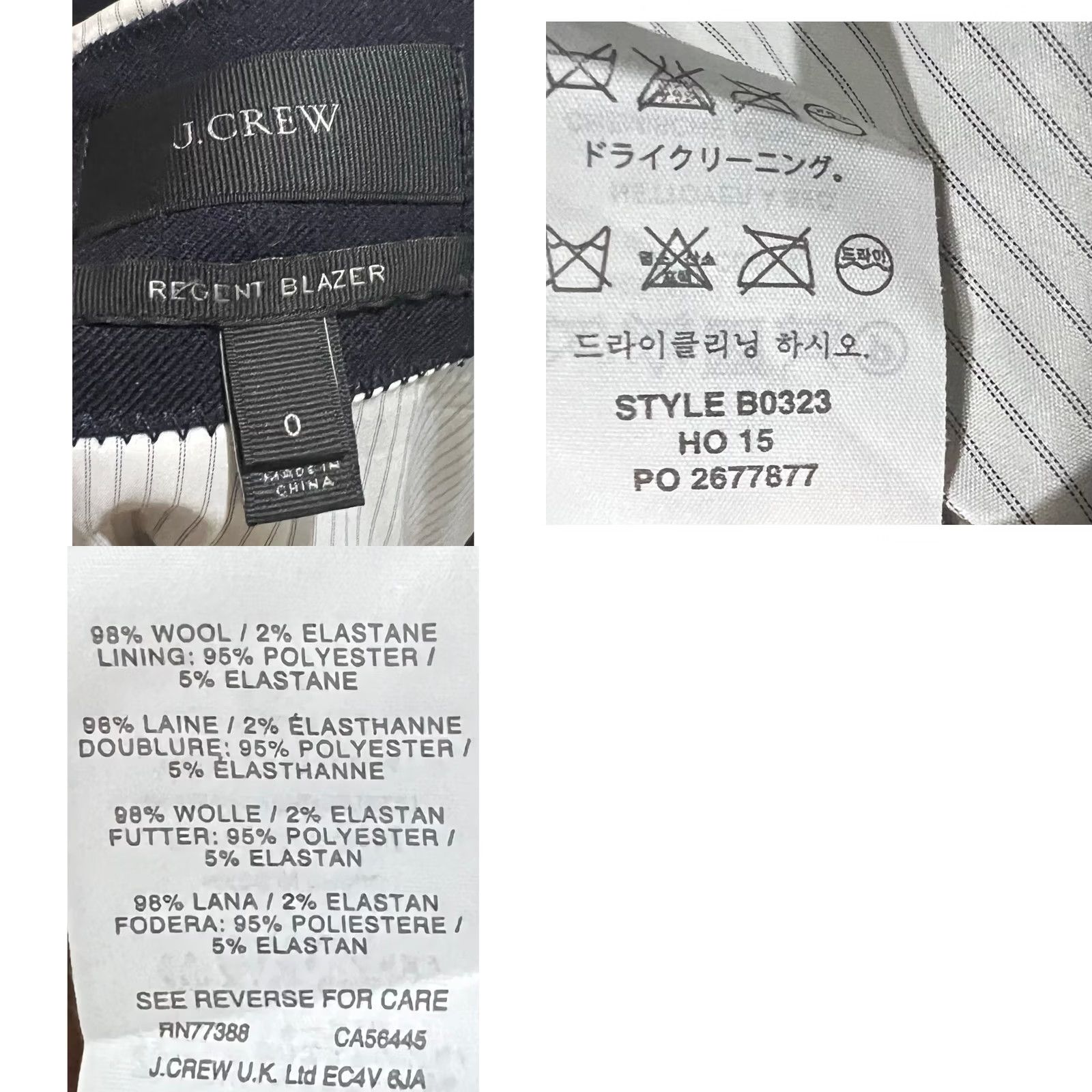 J.Crew J.Crew Blazer Shirt Jacket Wool Flannel Navy Blue Regent 0 Women's Blazer Long Sleeve Button Lined Size XS / US 0-2 / IT 36-38 - 8 Thumbnail