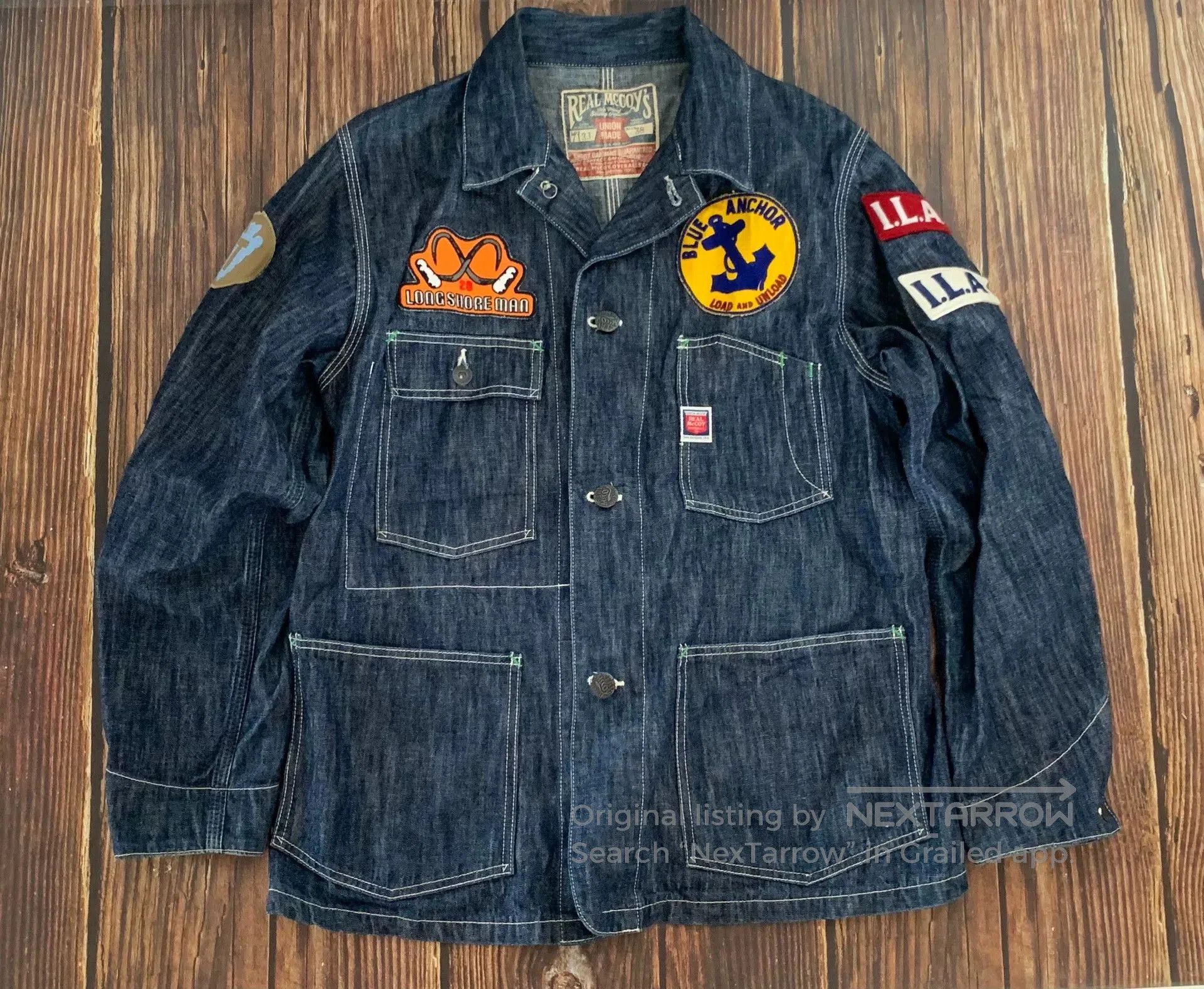 The Real McCoy's vintage naval theme denim jacket. Size US M / EU 48-50 / 2 - 1 Thumbnail