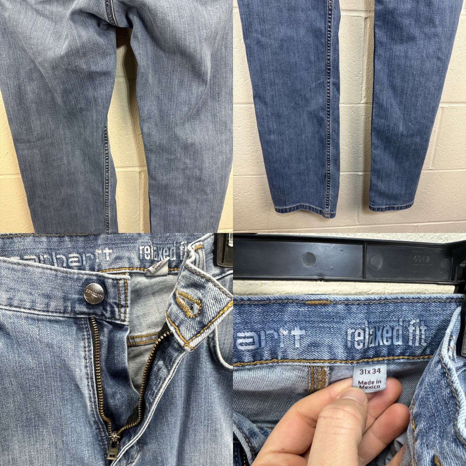 Carhartt Carhartt Jeans Men’s 31x34 Blue Denim Relaxed Fit Stretch Workwear 102804-964 Size US 31 - 9 Thumbnail