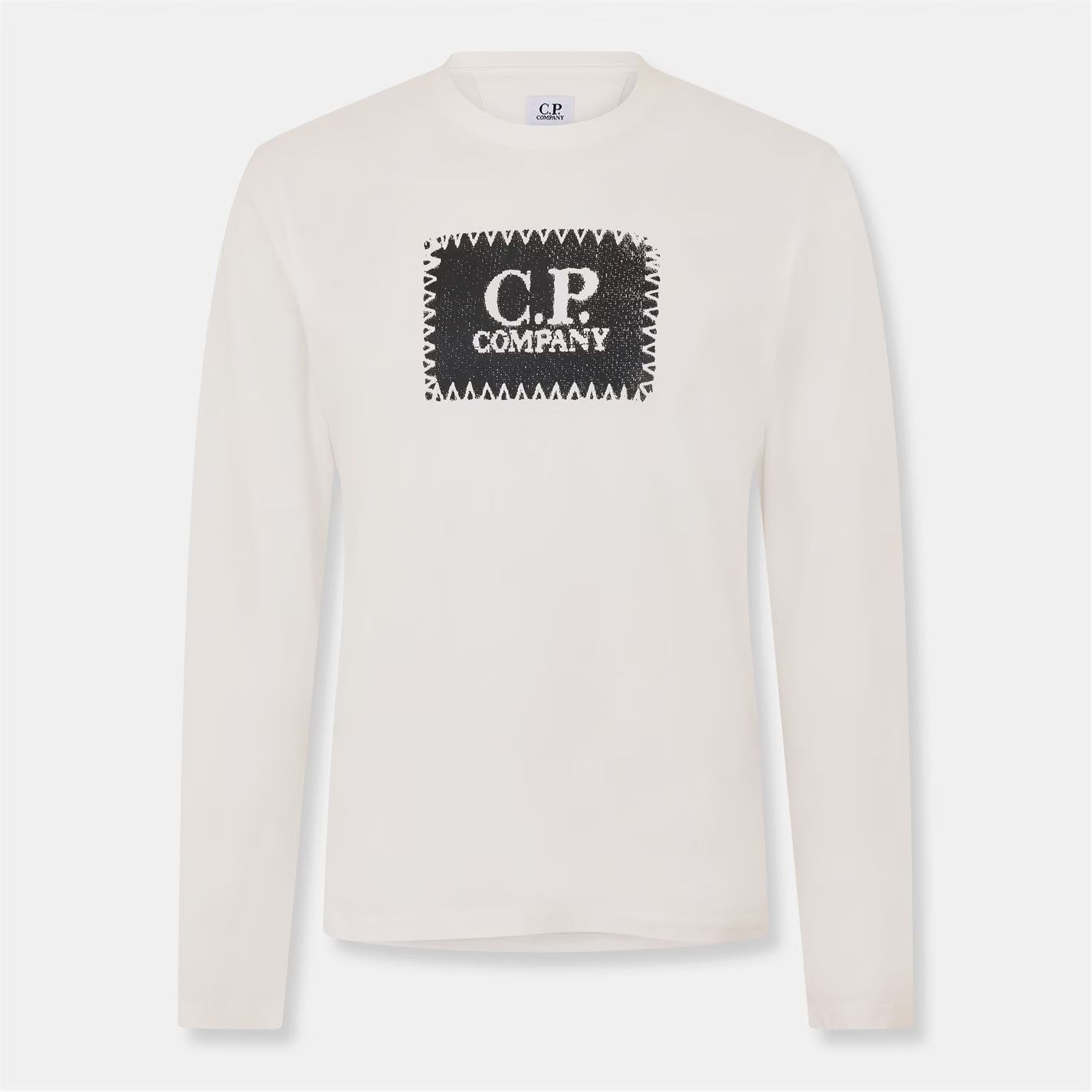 C.P. Company o1g2r1mq0426 Logo Long Sleeve T-Shirt in Ivory Size US S / EU 44-46 / 1 - 1 Thumbnail