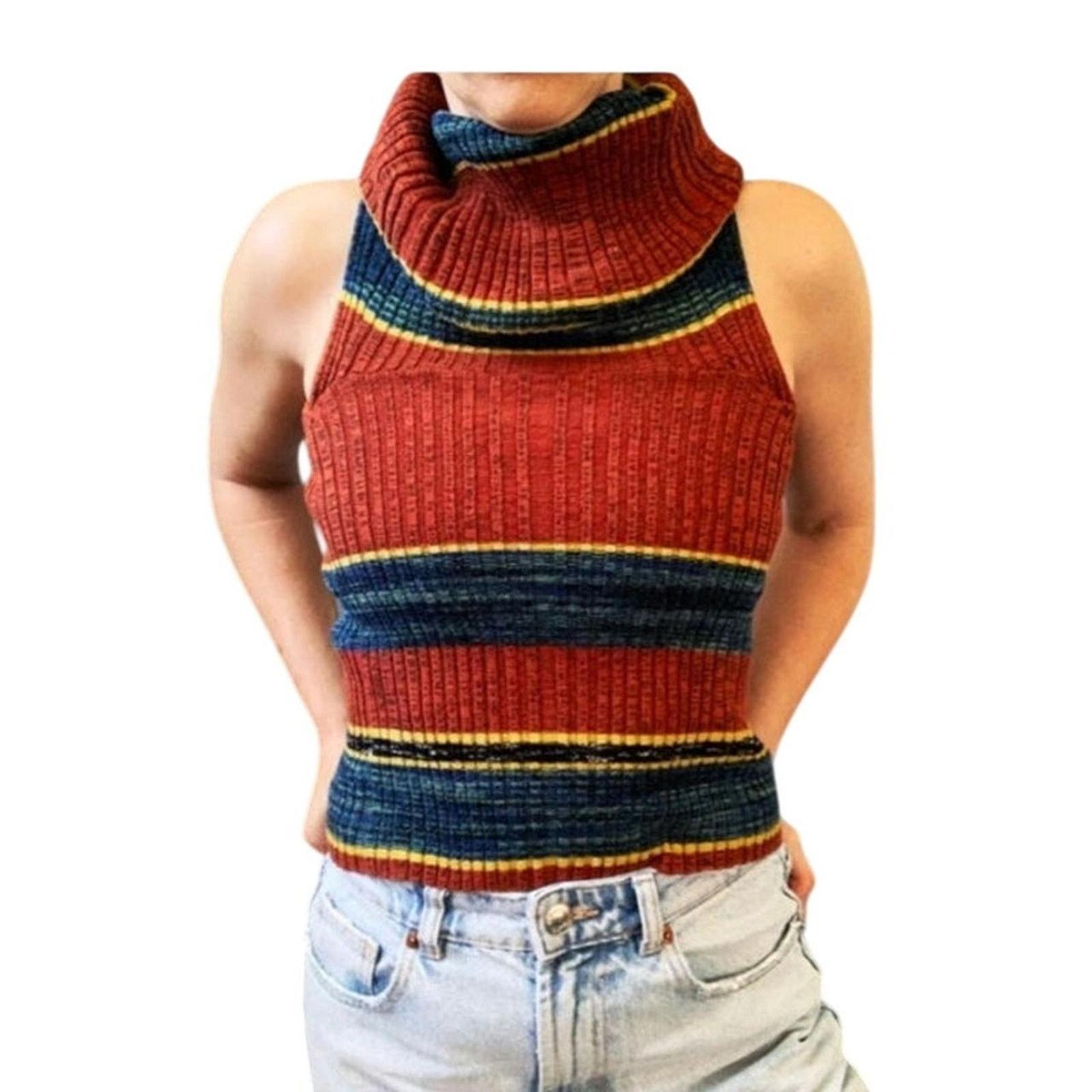 Anthropologie Anthropologie multicolor sleeveless knit sweater Size S / US 4 / IT 40 - 1 Thumbnail