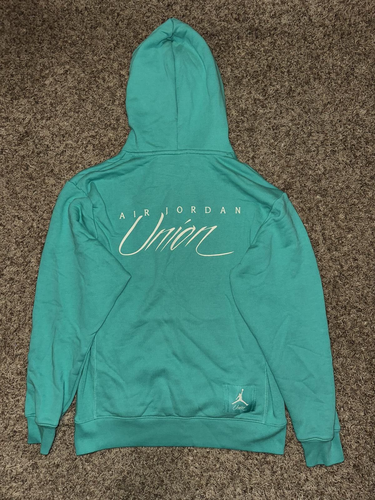 Designer Jordan Men’s x Union MJ Fleece Kinetic Green/White Hoodie Size US S / EU 44-46 / 1 - 7 Thumbnail