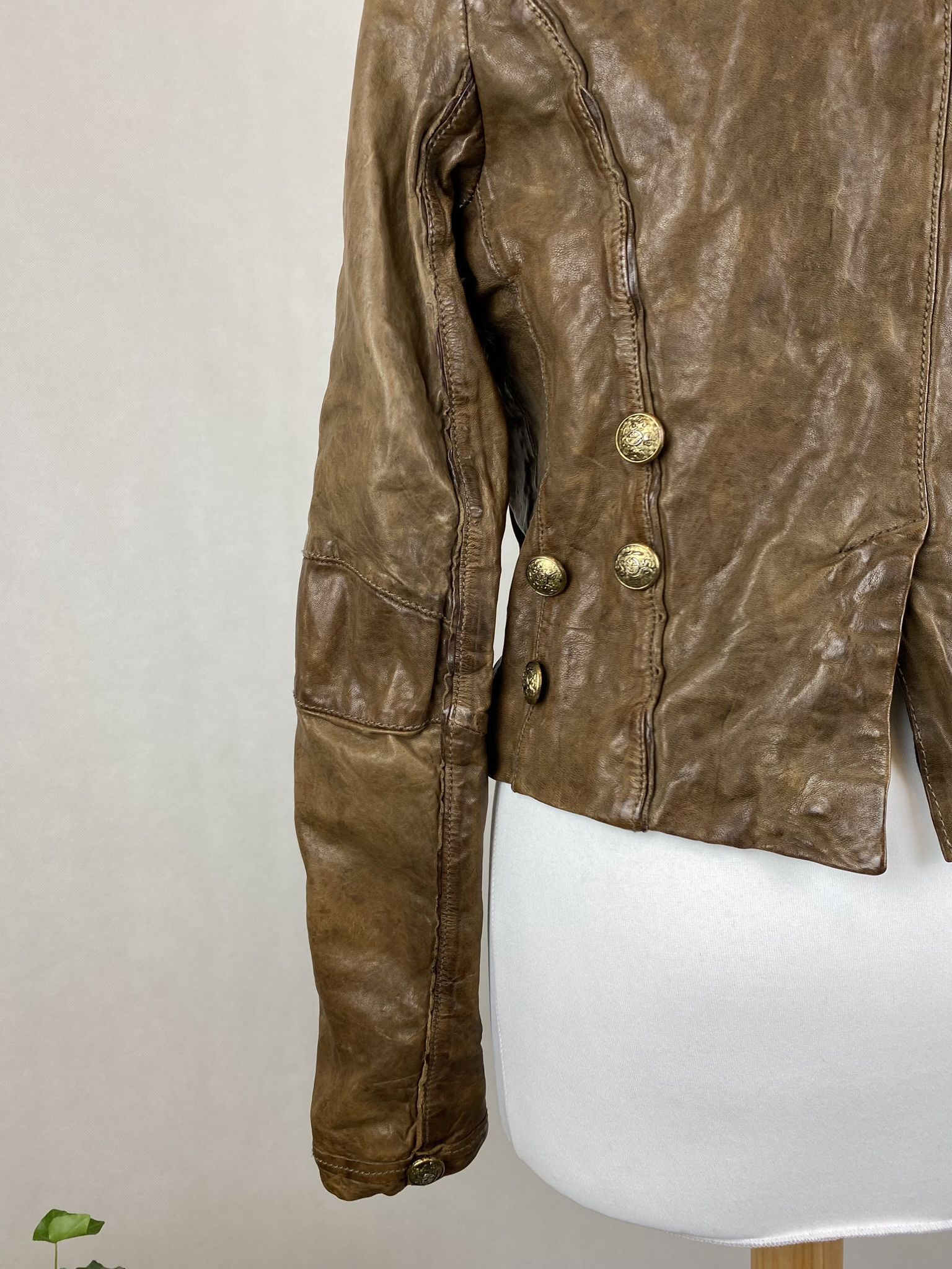 Genuine Leather × Vintage real leather jacket vintage vera pelle tailored pins zip Size M / US 6-8 / IT 42-44 - 9 Thumbnail