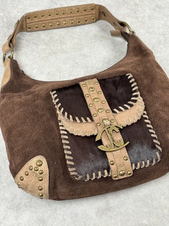 Just Cavalli AW2008 Cavalli Brown Suede Leather Handle Bag Size ONE SIZE - 4 Thumbnail