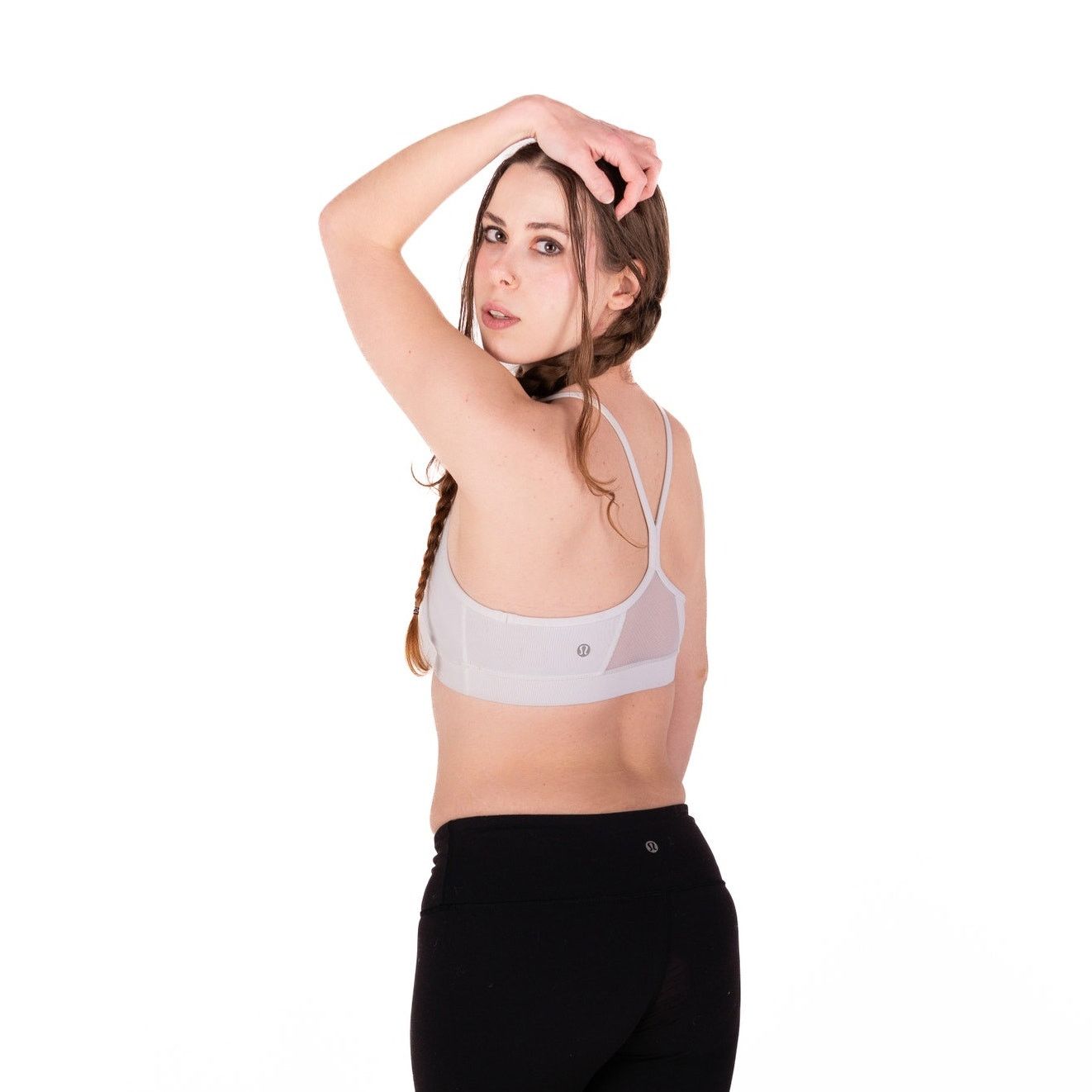 Lululemon Lululemon Flow Y White Sports Bra Light With Mesh Insert Size ONE SIZE - 7 Thumbnail