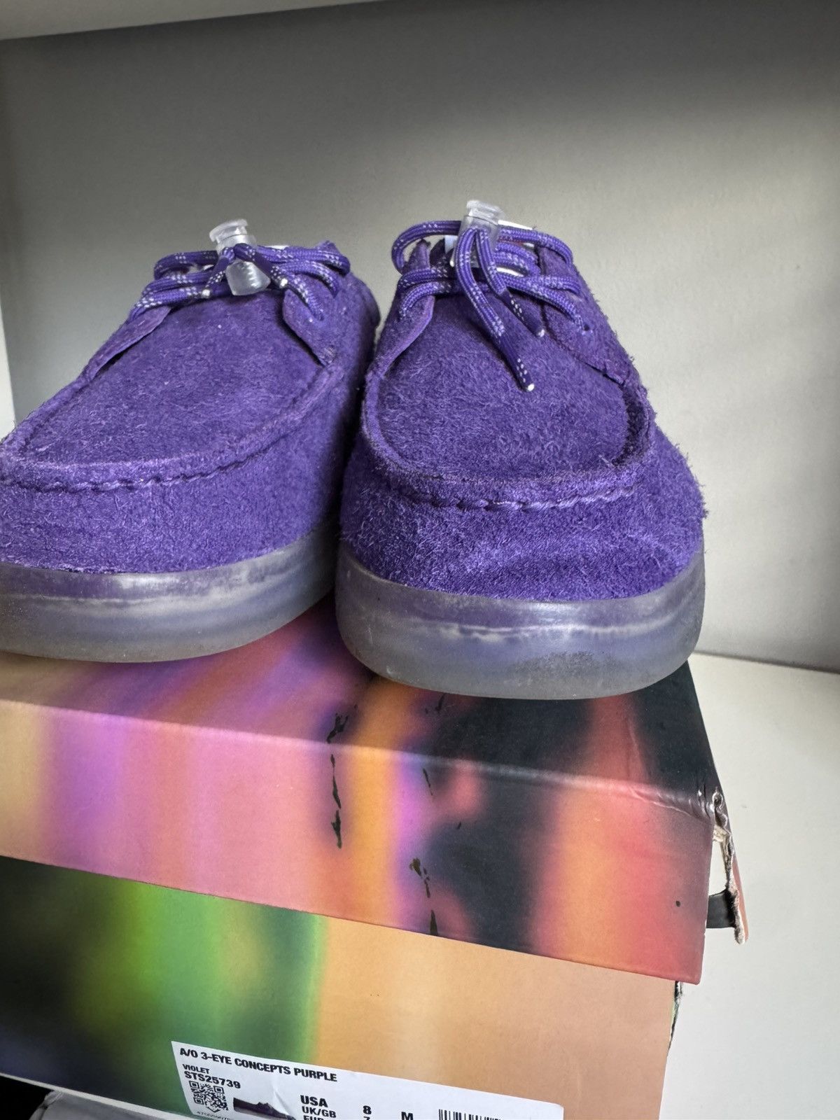 Sperry Concepts x Sperry 3-Eye Purple Suede Boat Shoes Size US 8 / EU 41 - 6 Thumbnail