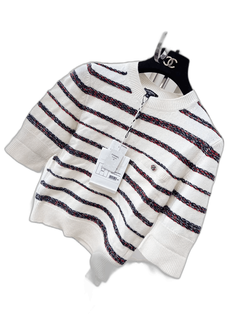 Chanel Chanel 20s Roof Series Striped Short Sleeve Top Size M / US 6-8 / IT 42-44 - 1 Thumbnail