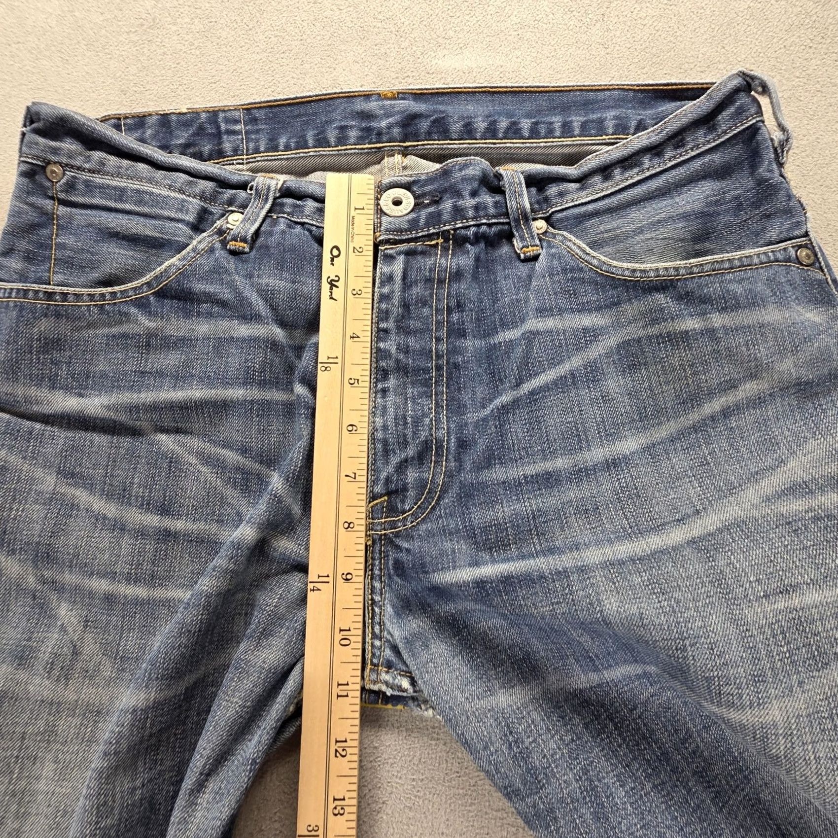 Levis Engineered Jeans Mens 34x34 Blue Zip Fly Honeycomb Whiskers
