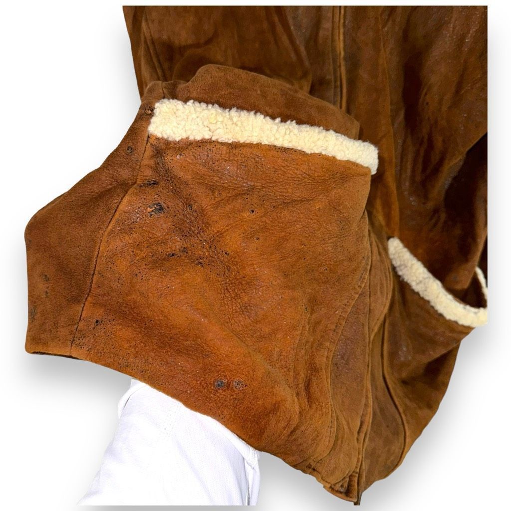 Vera Pelle 80s Country America Sherpa Collar Brown Suede Jacket Sz M Size US M / EU 48-50 / 2 - 5 Thumbnail