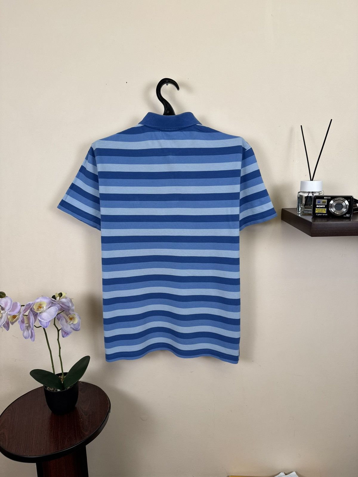 Other 🇫🇷 Lacoste Polo T shirt Striped Blue Sz L Luxury Casual Size US L / EU 52-54 / 3 - 2 Thumbnail