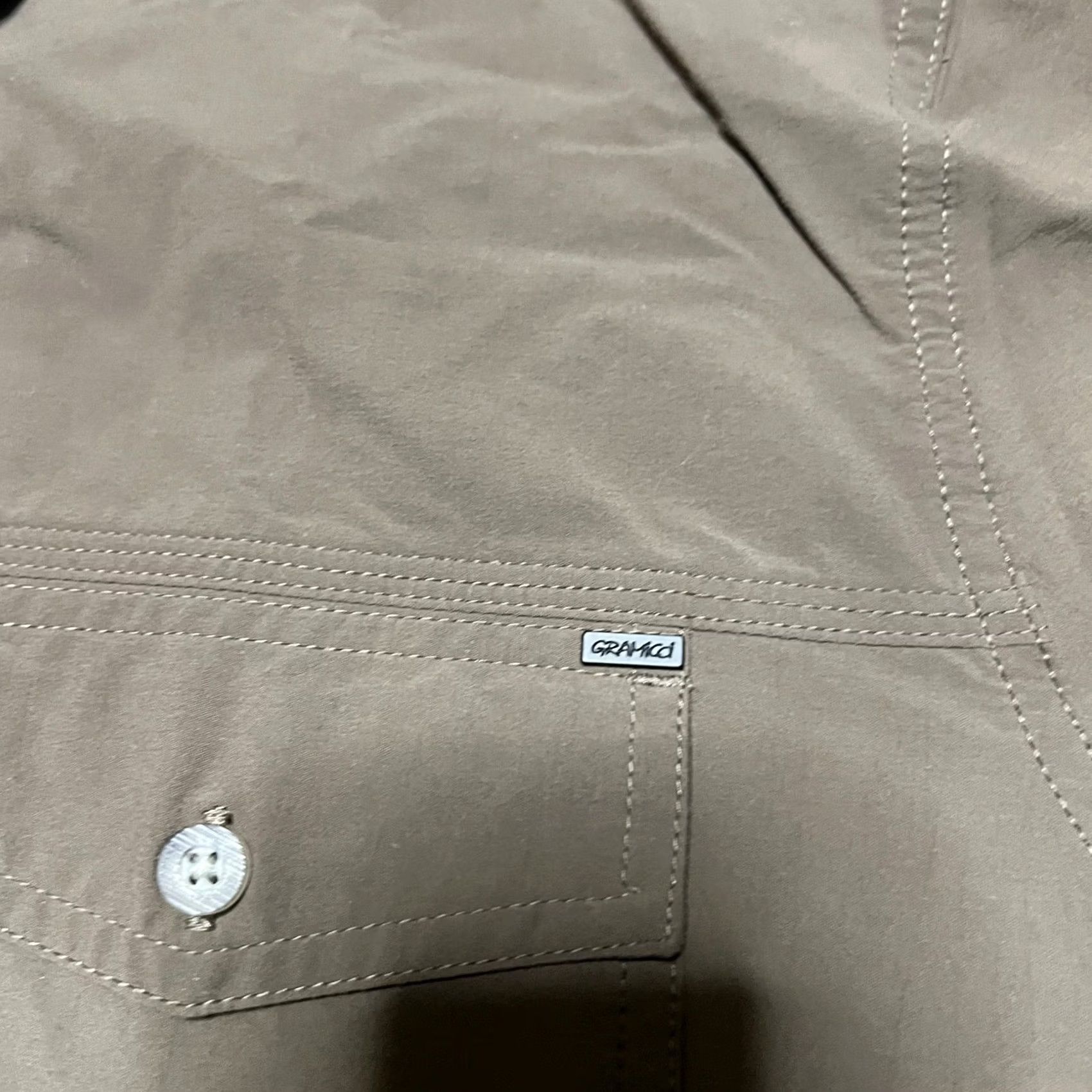 Gramicci Gramicci Shirt Mens 2XL Brown Camp Short Sleeve Nylon Vented Hiking Gorpcore Size US XXL / EU 58 / 5 - 2 Thumbnail