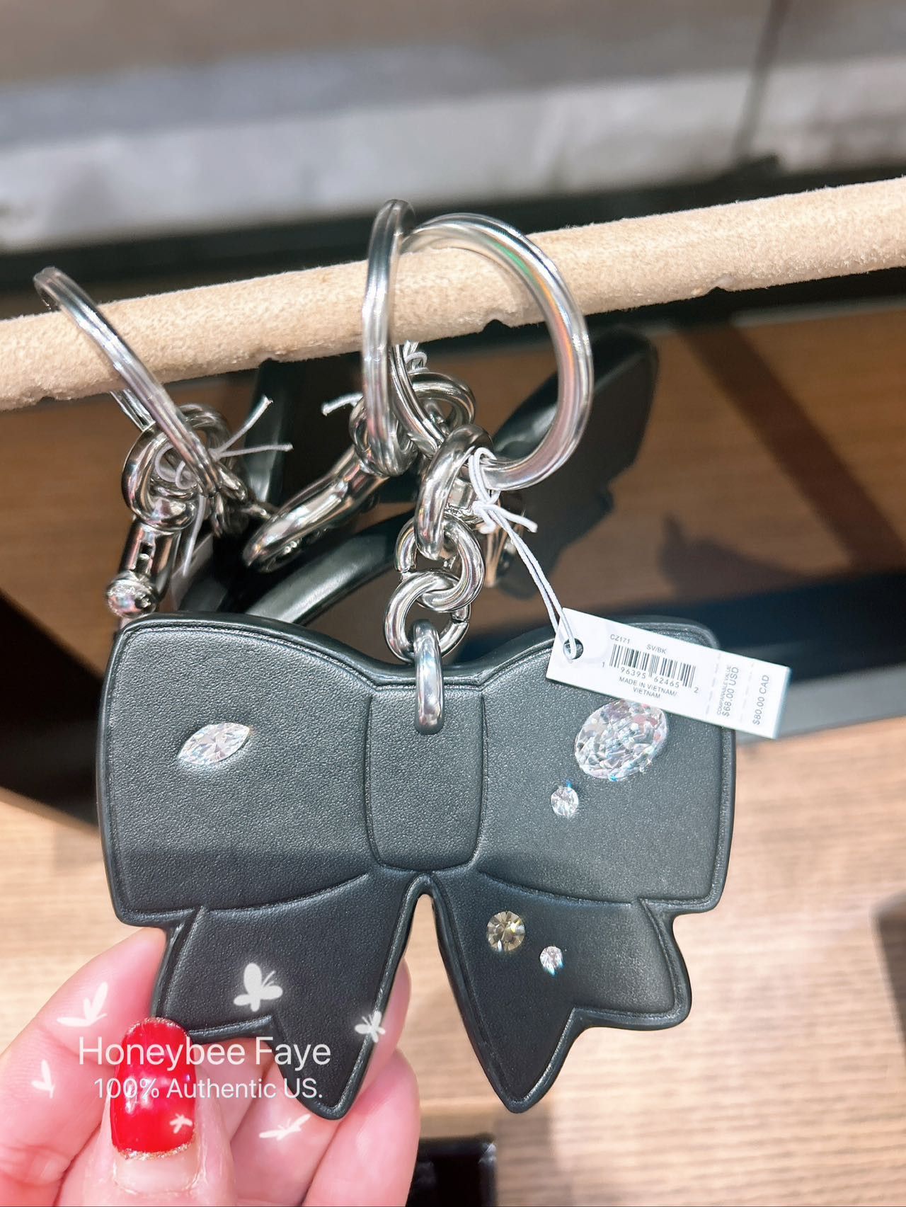 Coach Bow Bag Charm With Gems CZ171 Size ONE SIZE - 2 Thumbnail