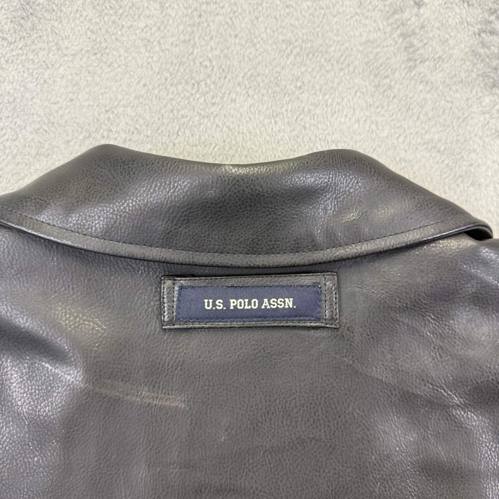 U.S. Polo Assn. U.S. Polo Assn. Men's Classic Black Faux Leather Jacket Size US XXL / EU 58 / 5 - 4 Thumbnail