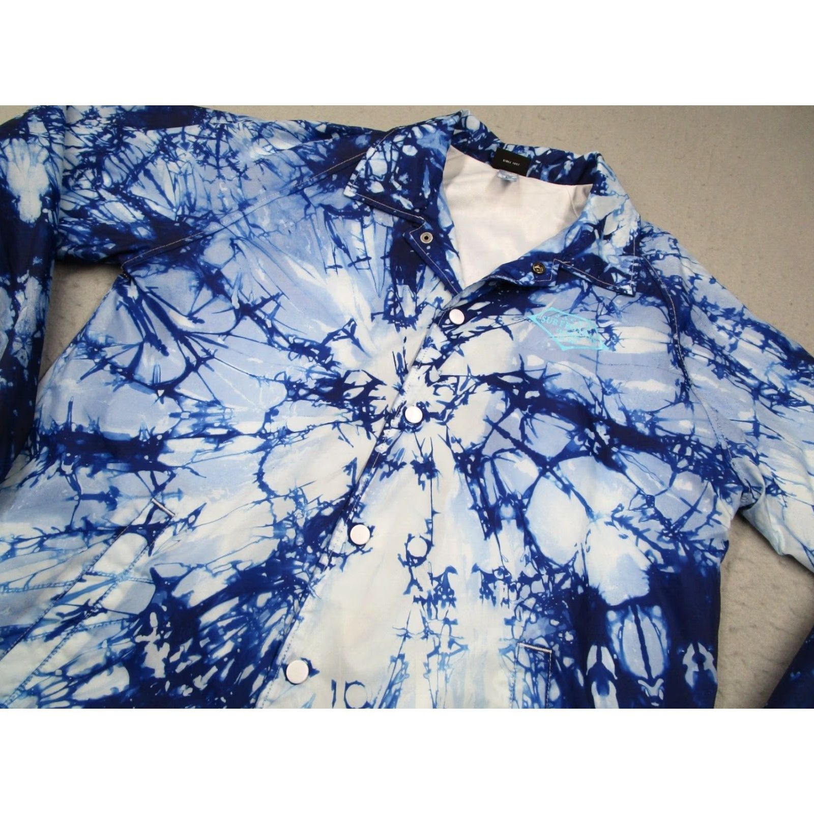 Vintage Jacks Surfboards Jacket Mens Large Blue Tie Dye Snap Up Surf Skate California Size US L / EU 52-54 / 3 - 2 Thumbnail