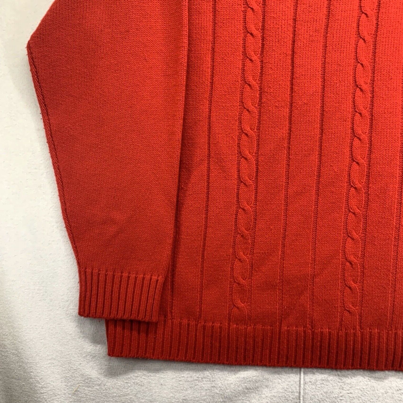 Vintage VINTAGE Ron Chereskin Cable Knit Sweater 2XL Bright Red Lightweight Acrylic Pullover Long Sleeve Casual 90s Y2K Mens Size US XXL / EU 58 / 5 - 6 Thumbnail