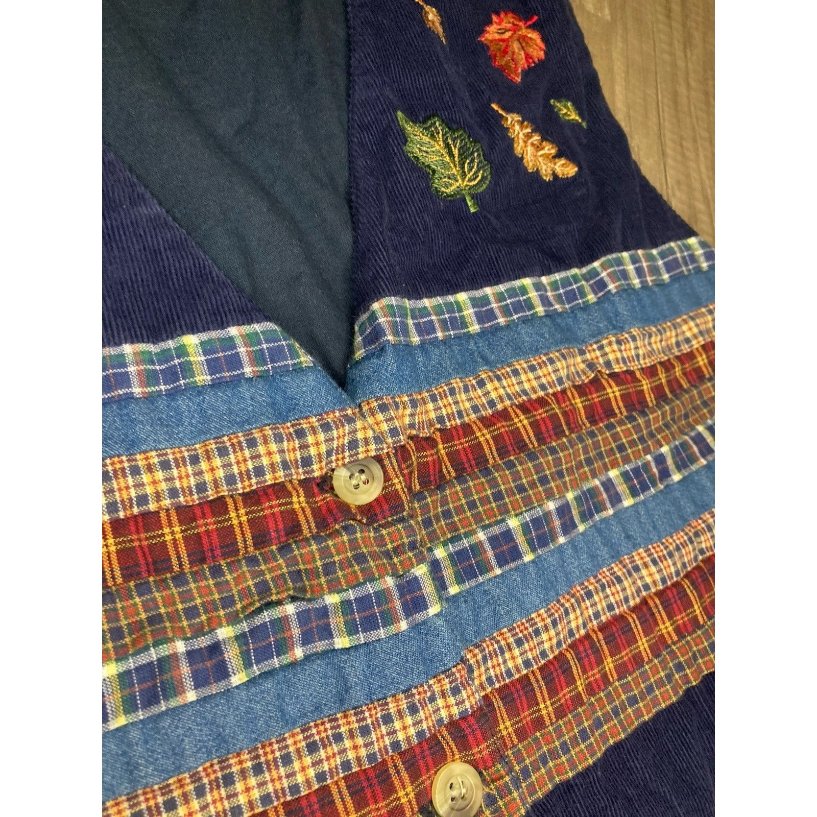 Vintage Vtg Embroidered Corduroy Vest XL/2X Cabin Cottage Teacher Size XL / US 12-14 / IT 48-50 - 5 Thumbnail