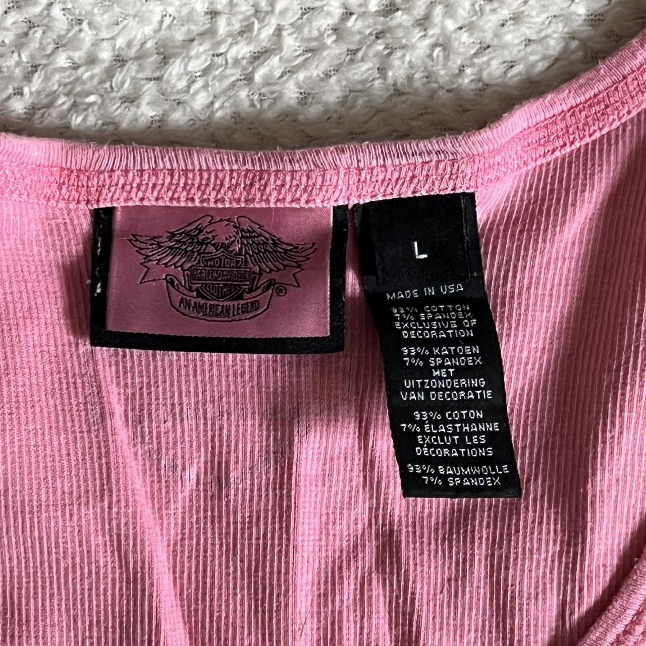 Harley Davidson HARLEY-DAVIDSON y2k pink tank top with black rhinestones Size L / US 10 / IT 46 - 4 Thumbnail