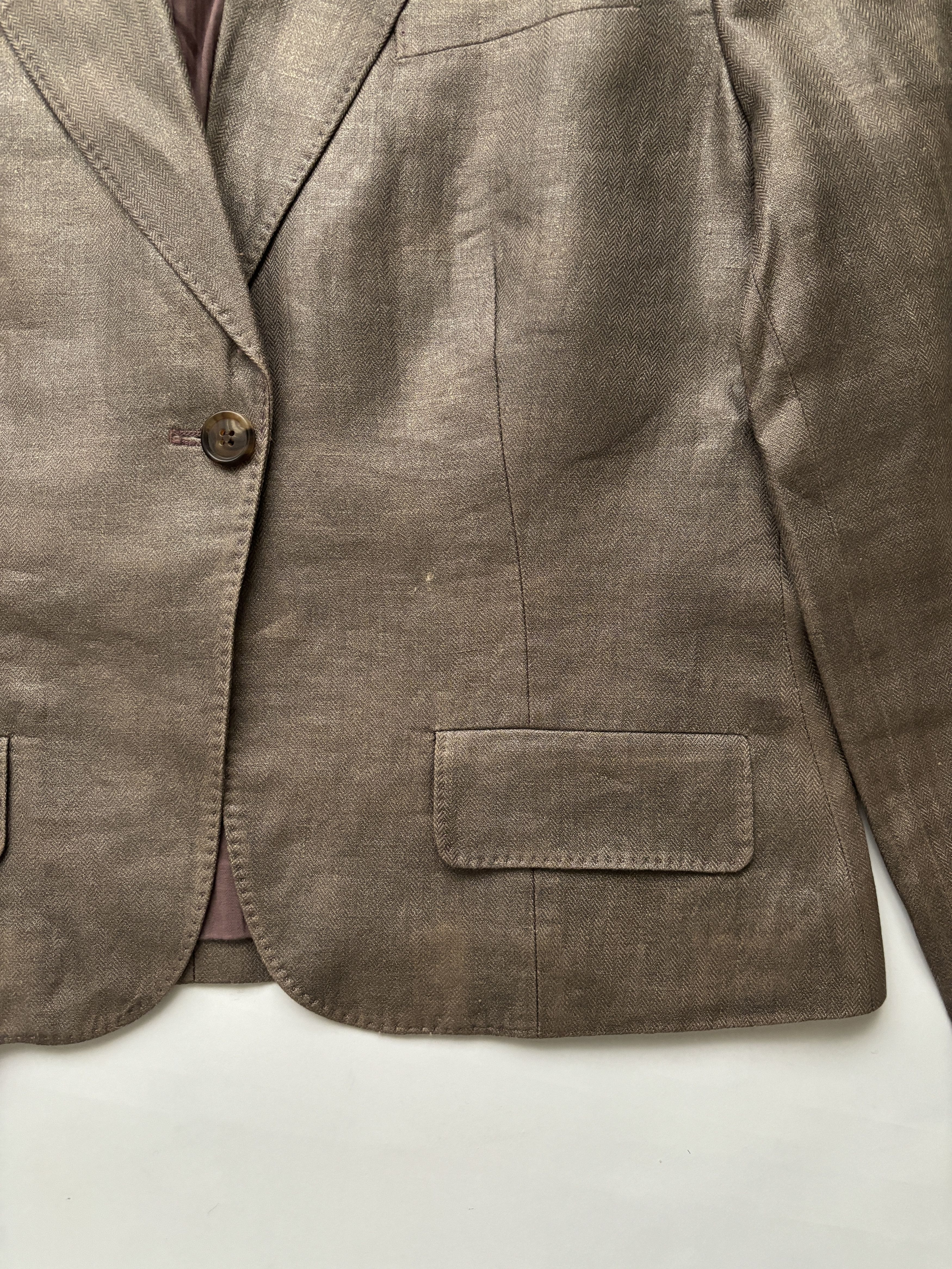 Alexander McQueen ⚡️QUICK SALE⚡️2004 Alexander McQueen Waxed Linen Blazer Size M / US 6-8 / IT 42-44 - 6 Thumbnail