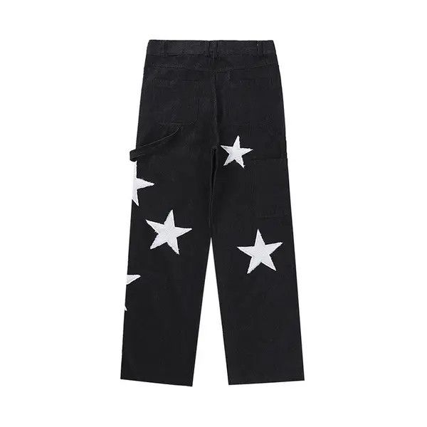 VIBE Retro-style Jeans Ripped Baggy Trousers Star Harajuku style Size US 30 / EU 46 - 4 Thumbnail