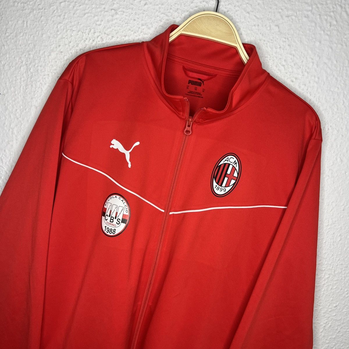 Puma Puma AC Milan Tracksuit Jacket Sweatshirt Zip Trenning Red Size US XL / EU 56 / 4 - 4 Thumbnail