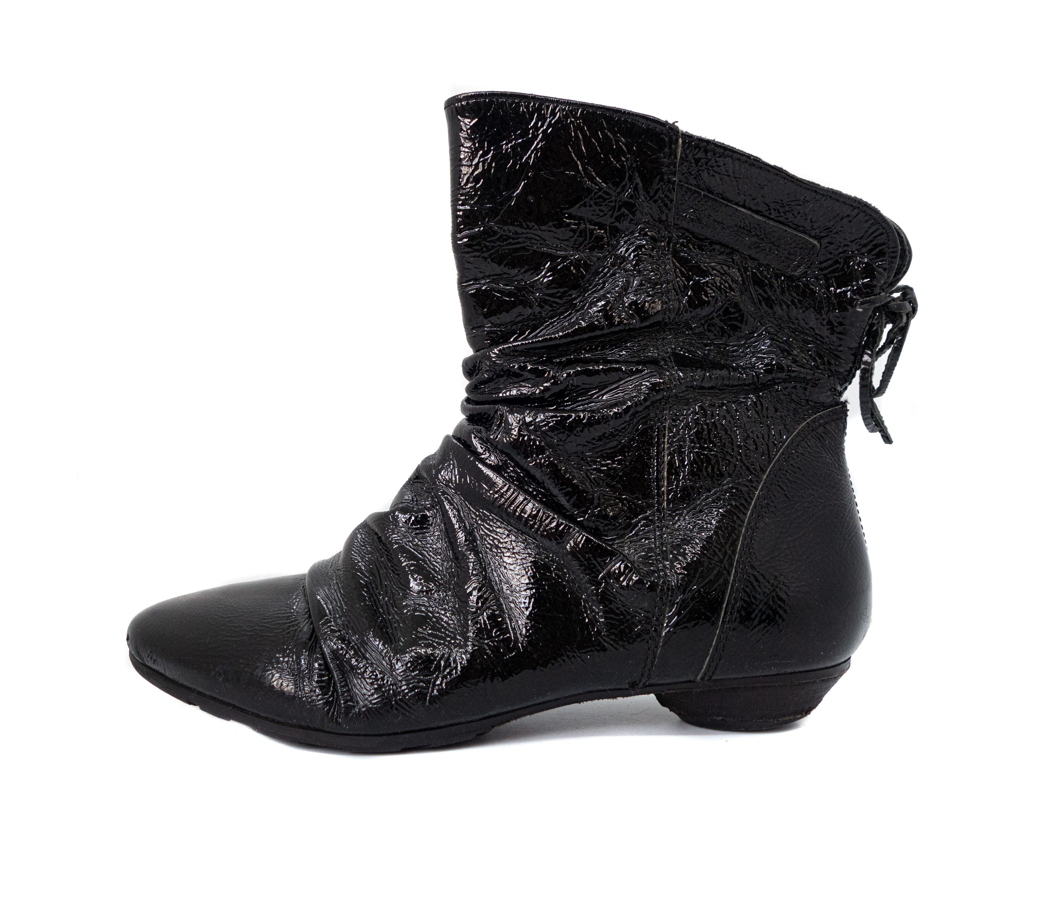 A.S.98 Airstep 00S Cossack Patent Leather High Zip Boots Vintage Size US 7 / IT 37 - 1 Thumbnail