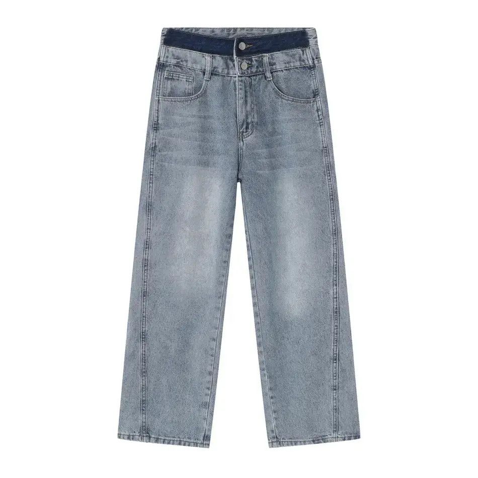 Japanese Brand Retro loose wide leg straight leg jeans Size US 32 / EU 48 - 3 Thumbnail