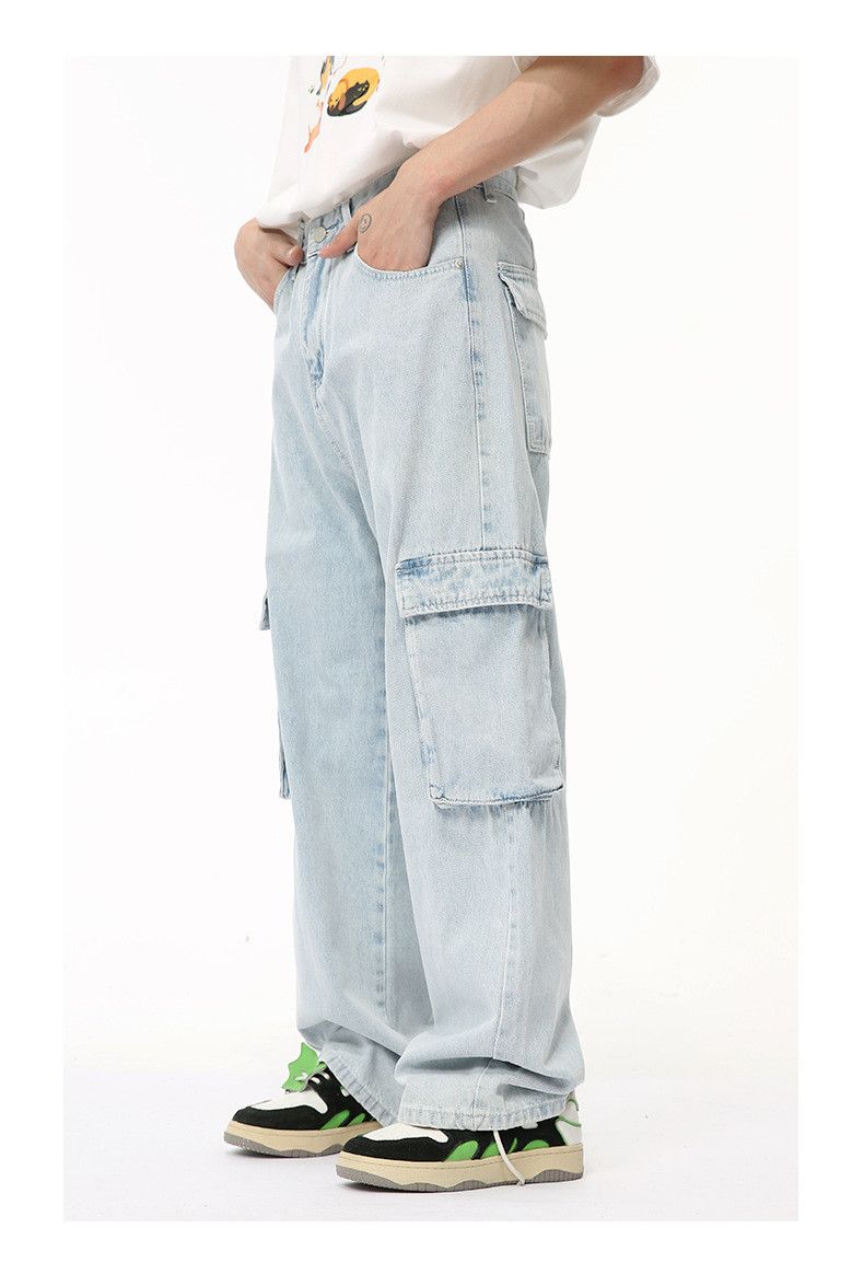Japanese Brand × Jean Vintage washed light blue patchwork work jeans y2k Size US 32 / EU 48 - 6 Thumbnail