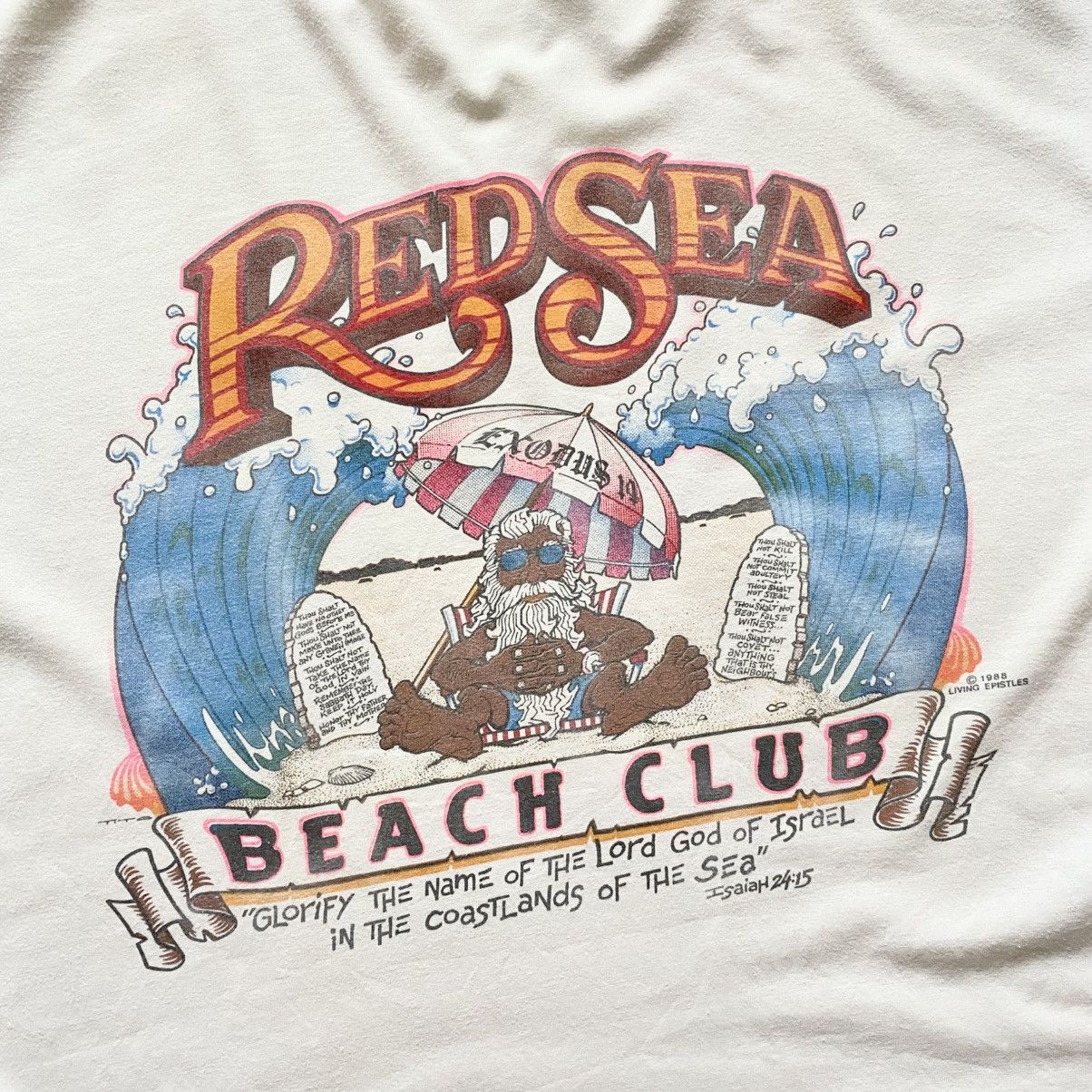 Band Tees 1988 Living Epistles Red Sea Isaiah 24:15 Bible T-shirt Tee Size US L / EU 52-54 / 3 - 2 Thumbnail