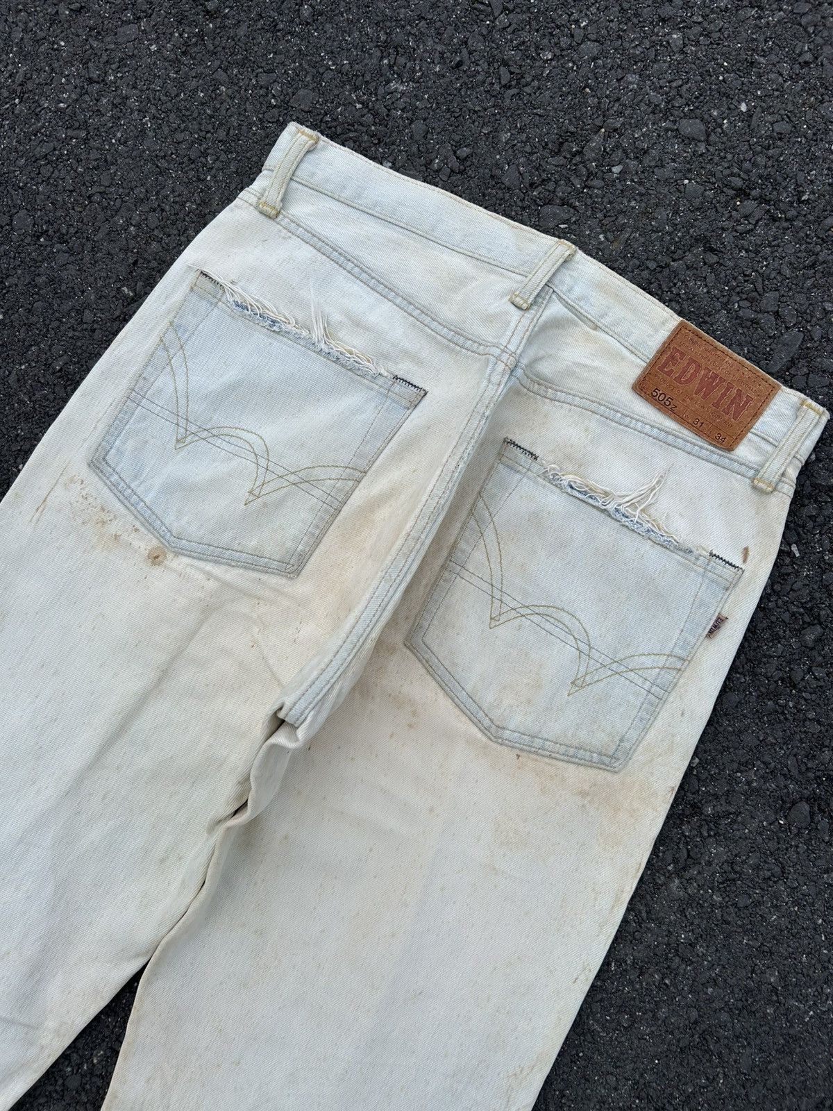 Kapital Thrashed Vintage Edwin 505z Selvedge Dirty Denim Jeans Size US 31 - 12 Thumbnail