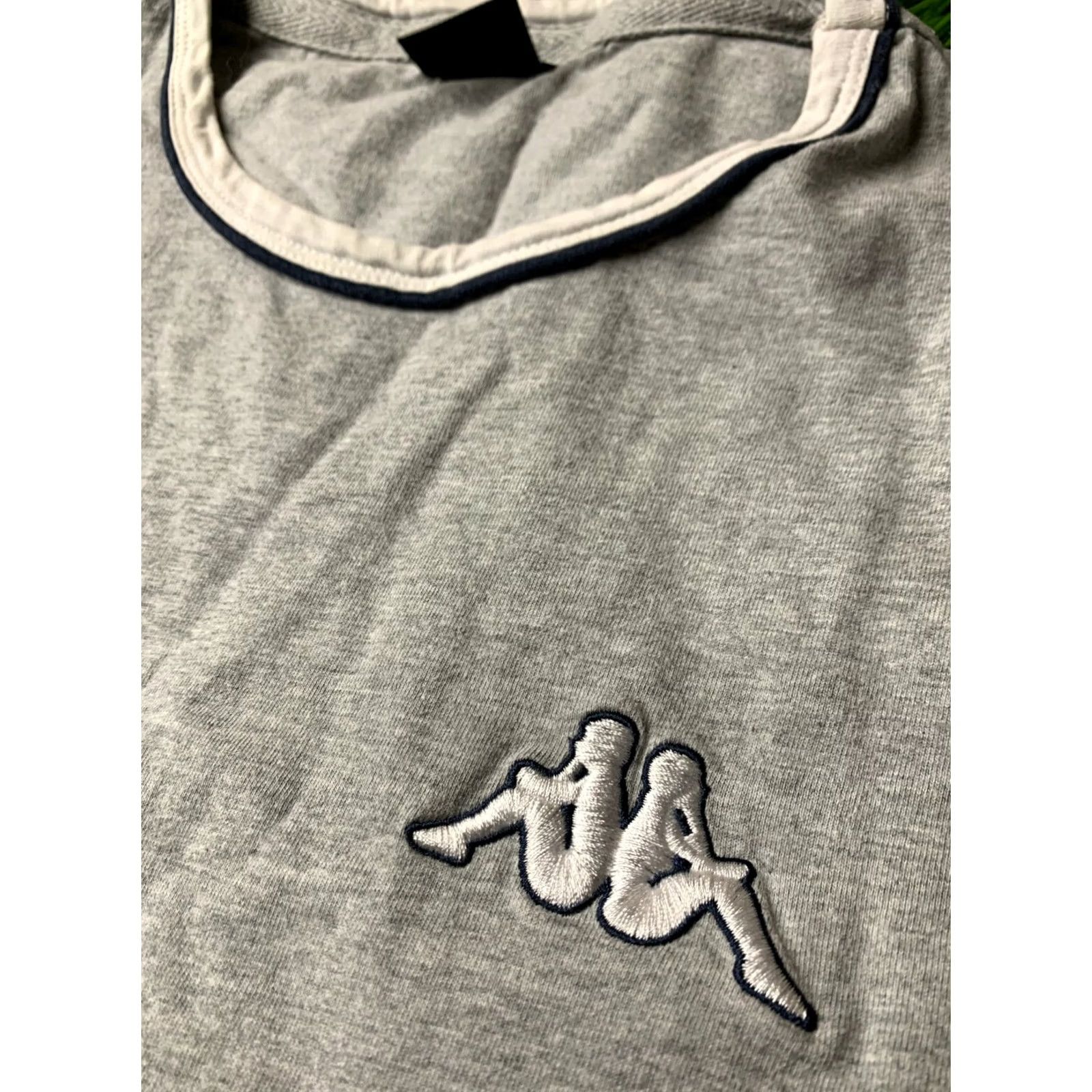 Kappa Kappa T-Shirt Shirt Men Short Sleeve Jersey Cotton Solid Gray White Navy Blue Size L Large Size US L / EU 52-54 / 3 - 3 Thumbnail